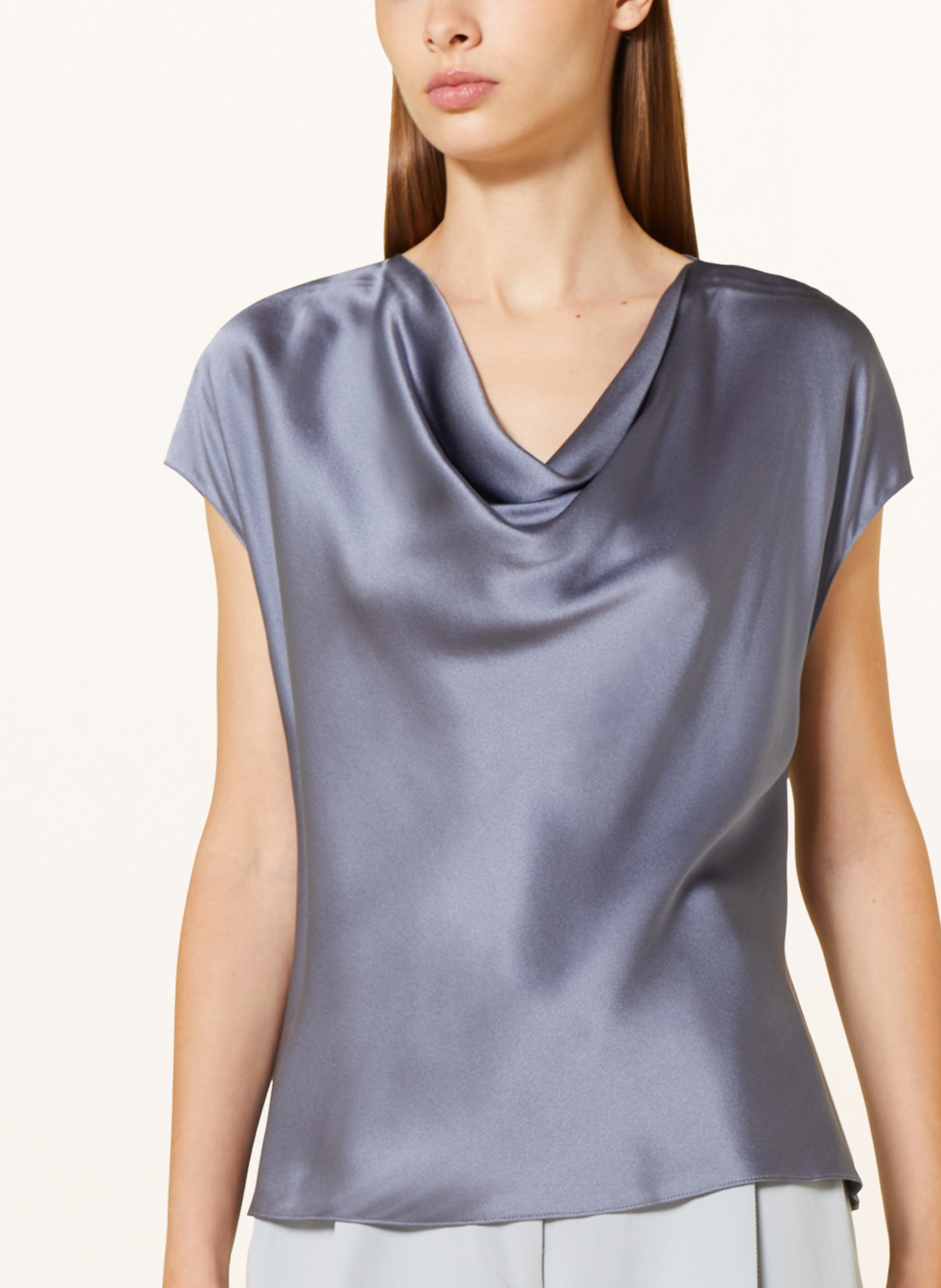 VINCE Shirt blouse in silk, Color: BLUE GRAY (Image 4)