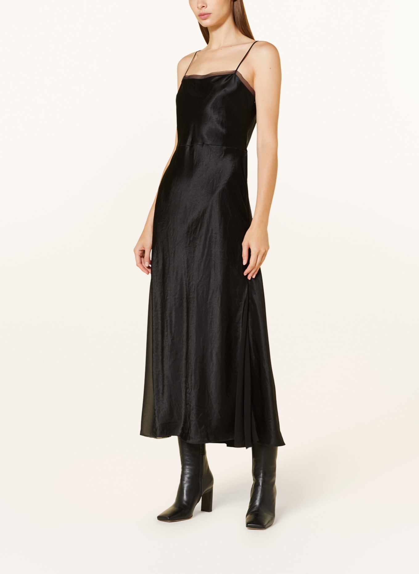 VINCE Satin dress, Color: BLACK (Image 2)