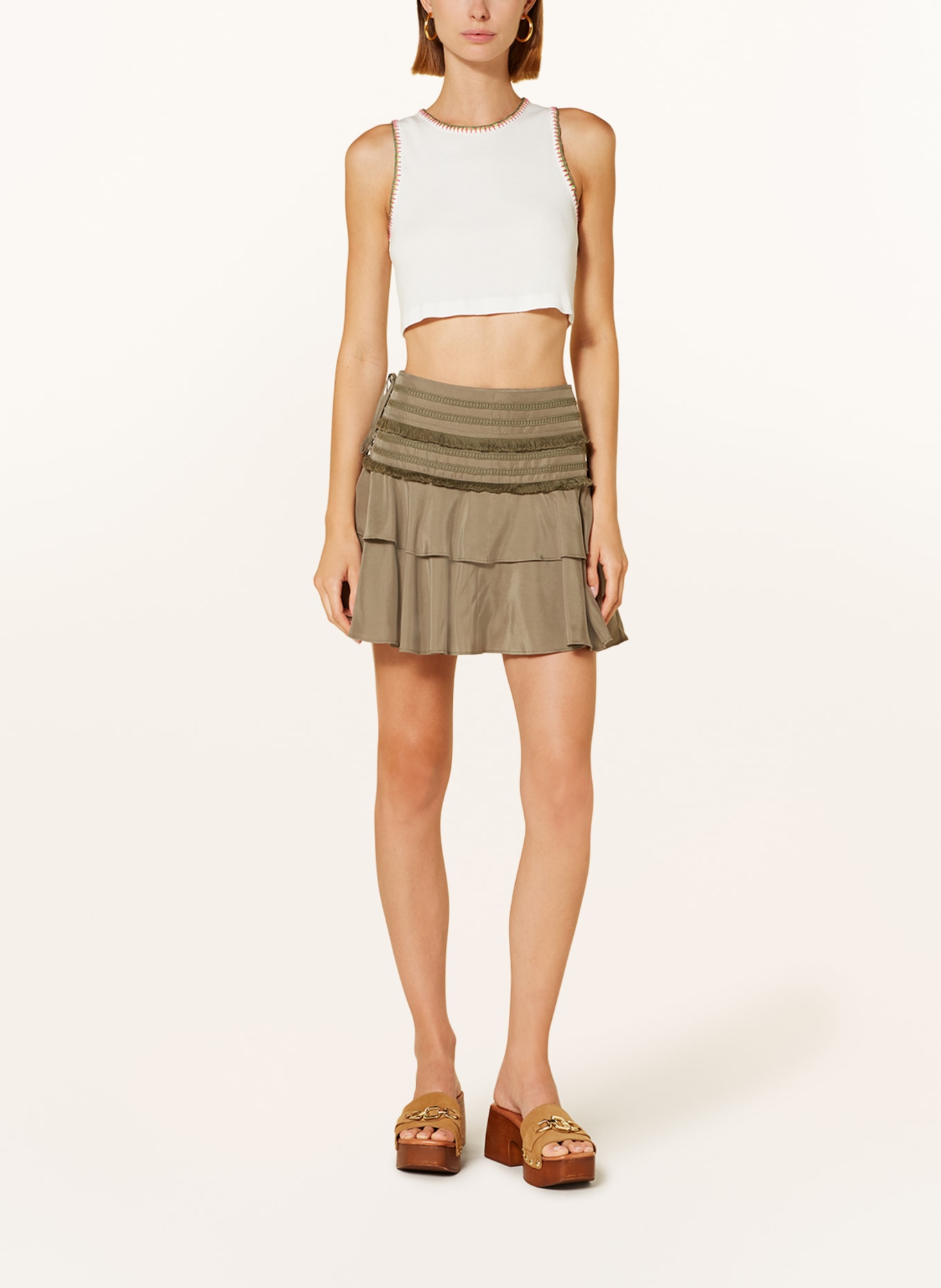 MAX & Co. Cropped top NAZCA, Color: ECRU/ GREEN/ PINK (Image 2)