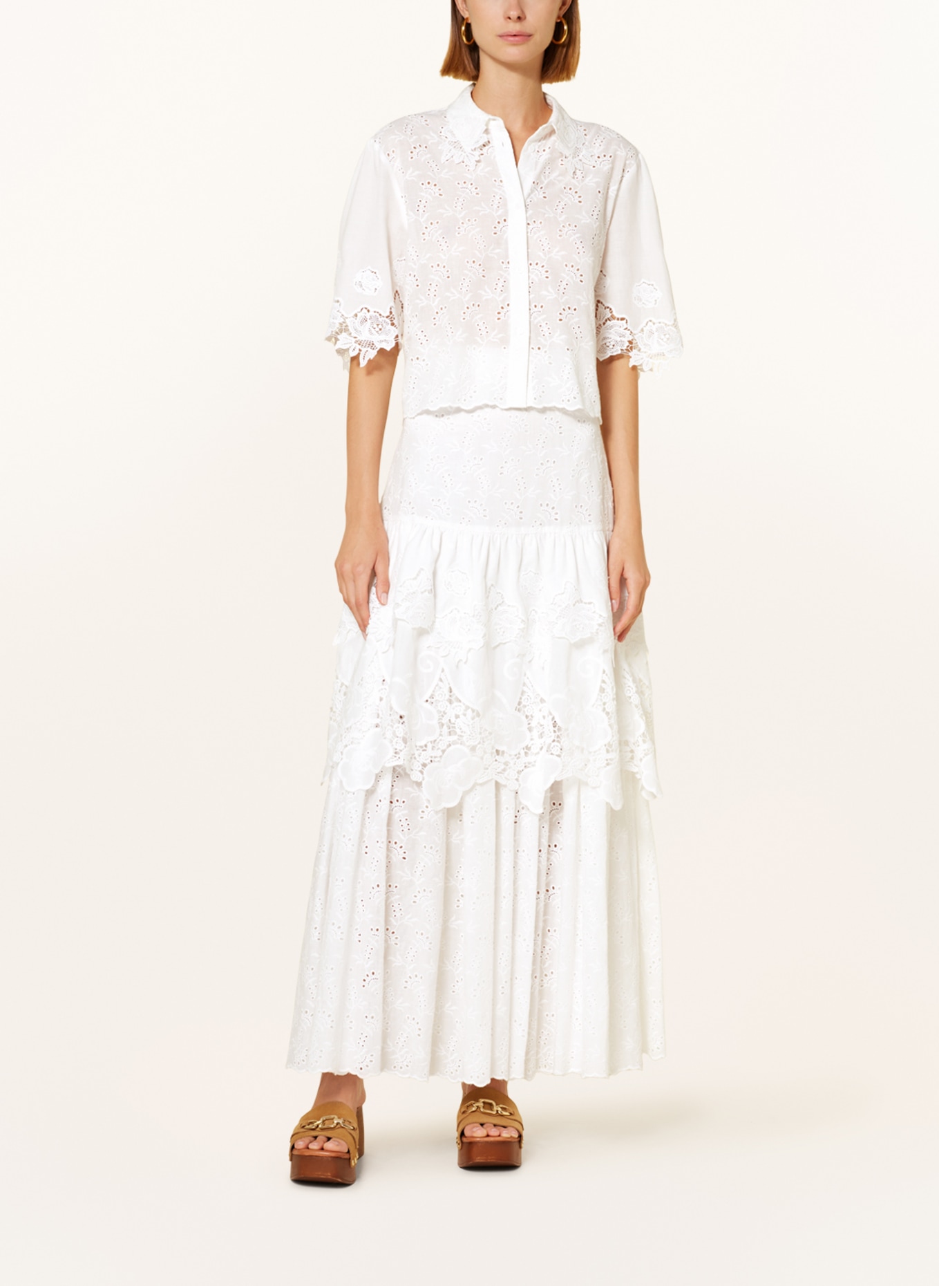 MAX & Co. Skirt BELLO with lace, Color: CREAM (Image 2)