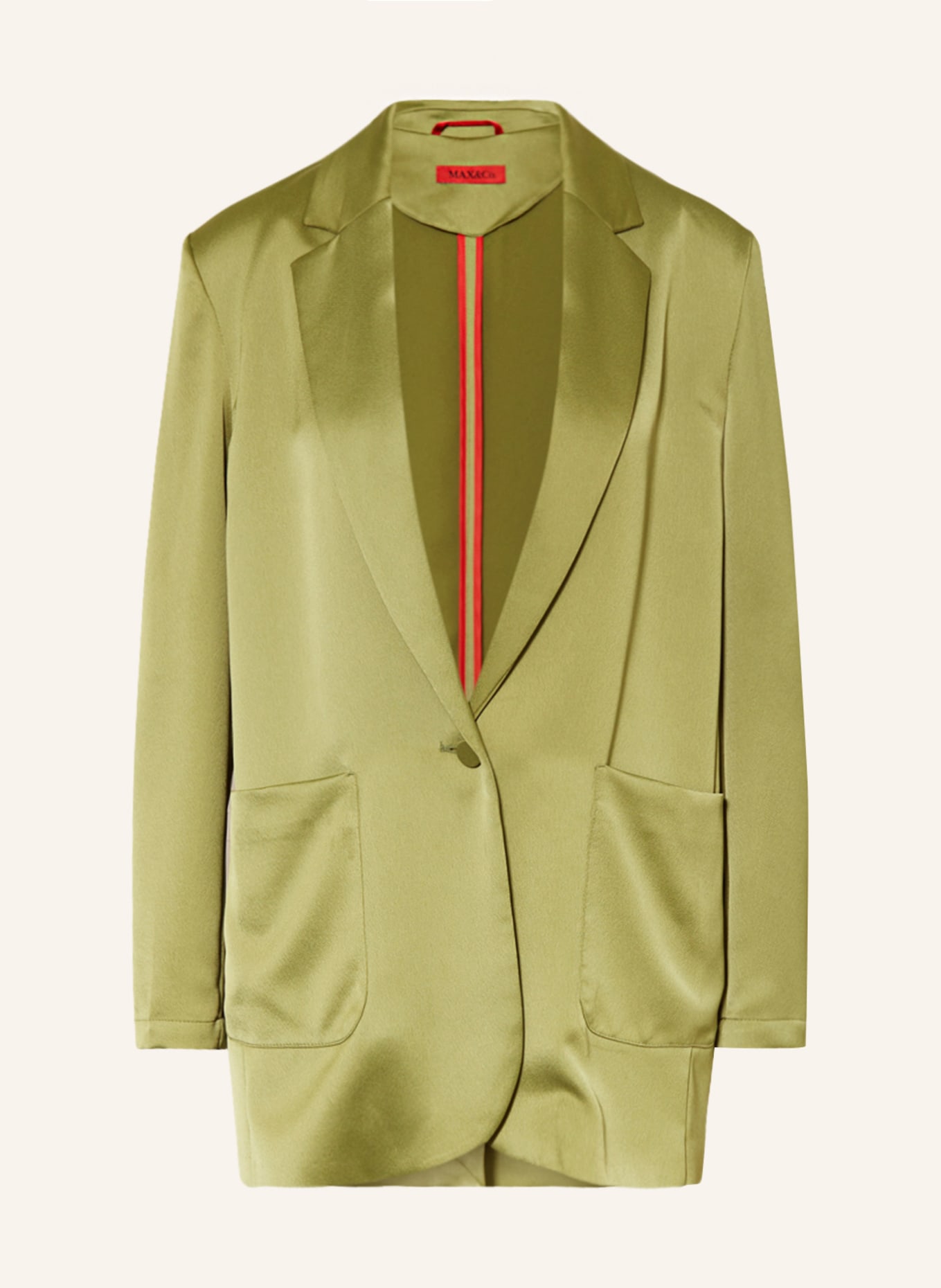 MAX & Co. Satin blazer LUCERNA, Color: GREEN (Image 1)