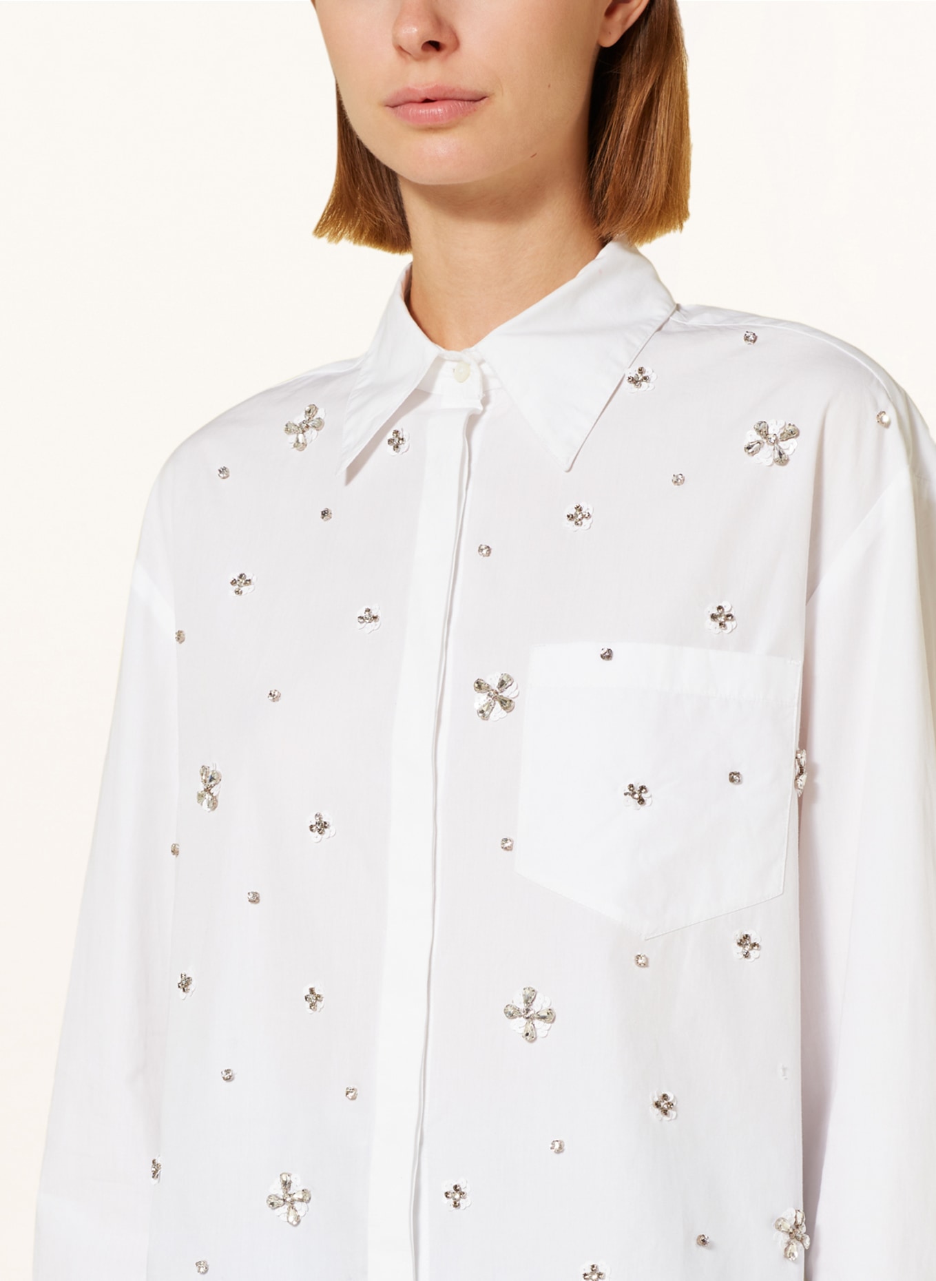 MAX & Co. Shirt blouse SORRISO with sequins and decorative gems, Color: WHITE (Image 4)