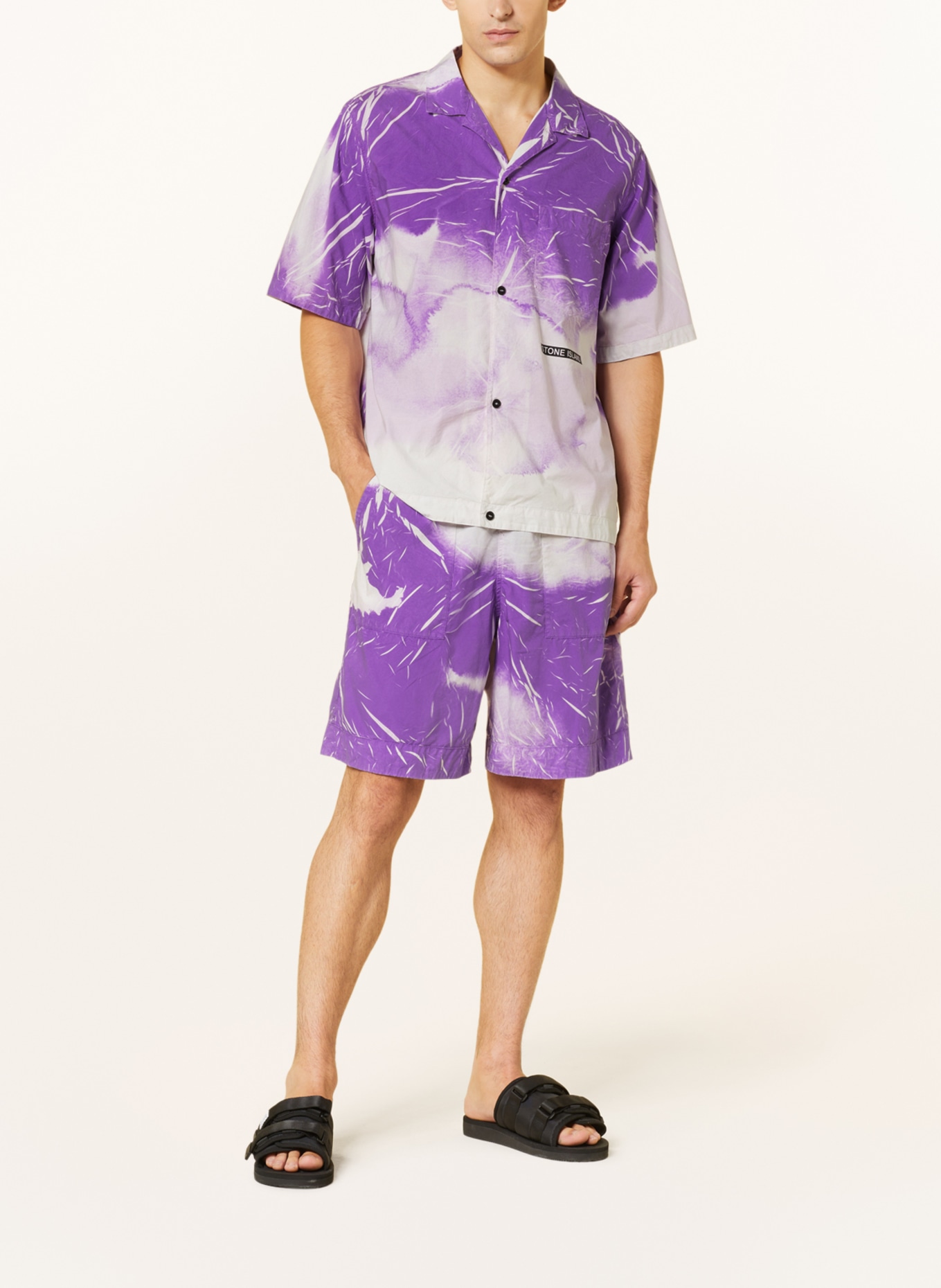 STONE ISLAND Shorts, Color: PURPLE/ WHITE (Image 2)