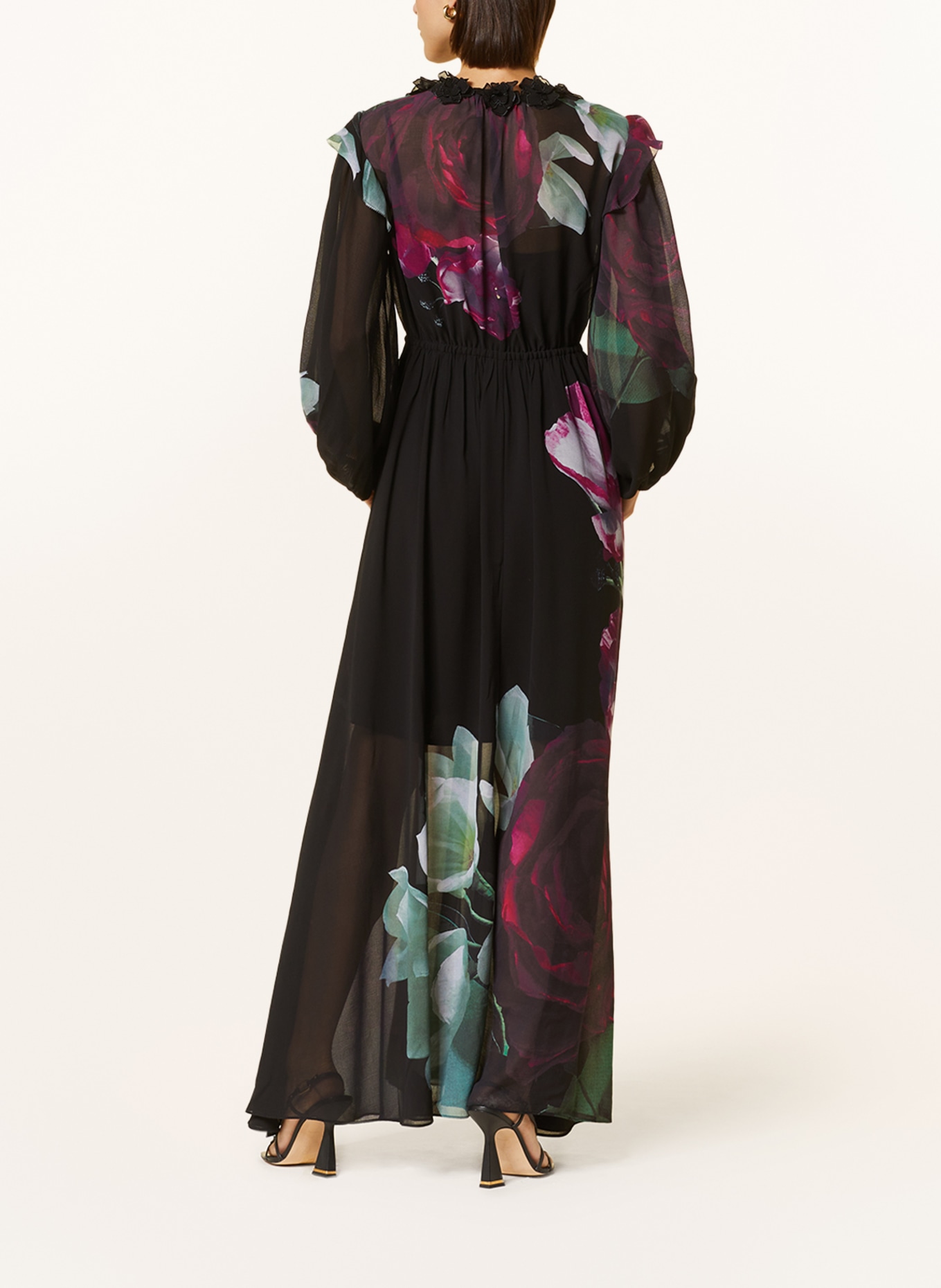 TED BAKER Kleid GIONNNA mit Volants, Farbe: SCHWARZ/ FUCHSIA/ HELLLILA (Bild 3)