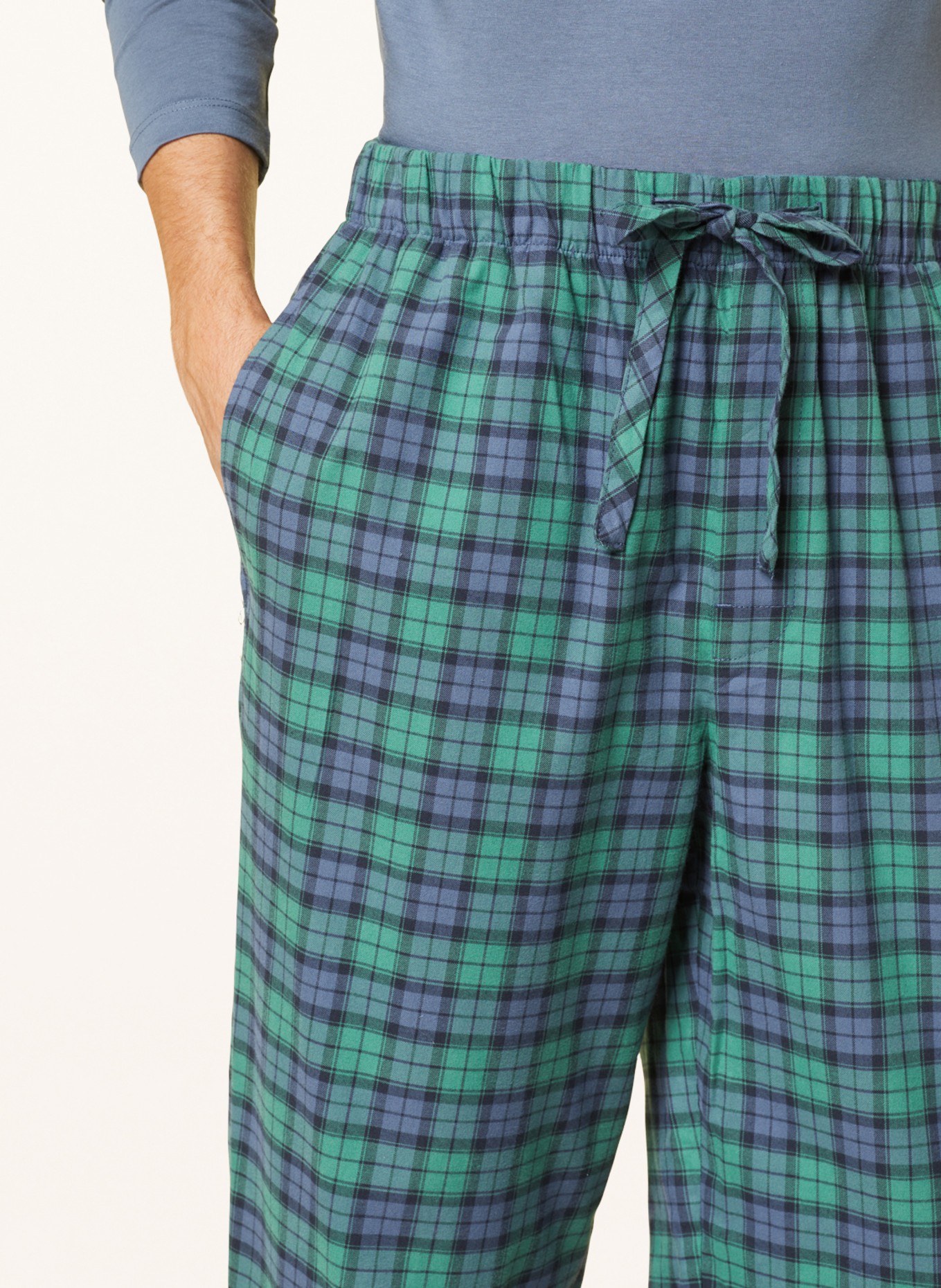 Marc O'Polo Pajama pants, Color: GREEN/ BLUE GRAY/ DARK BLUE (Image 5)