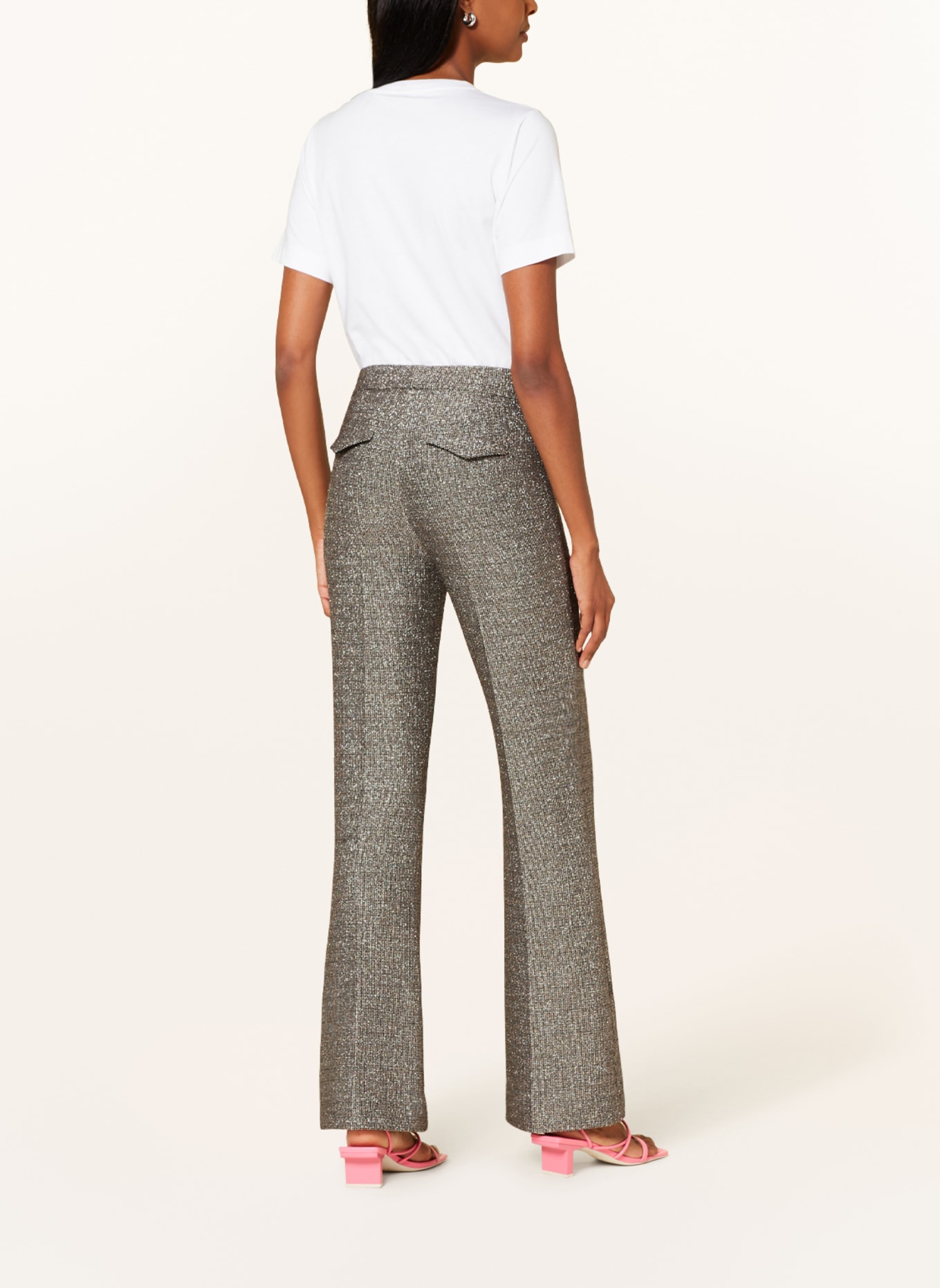 LUISA CERANO Trousers with glitter thread, Color: SILVER (Image 3)