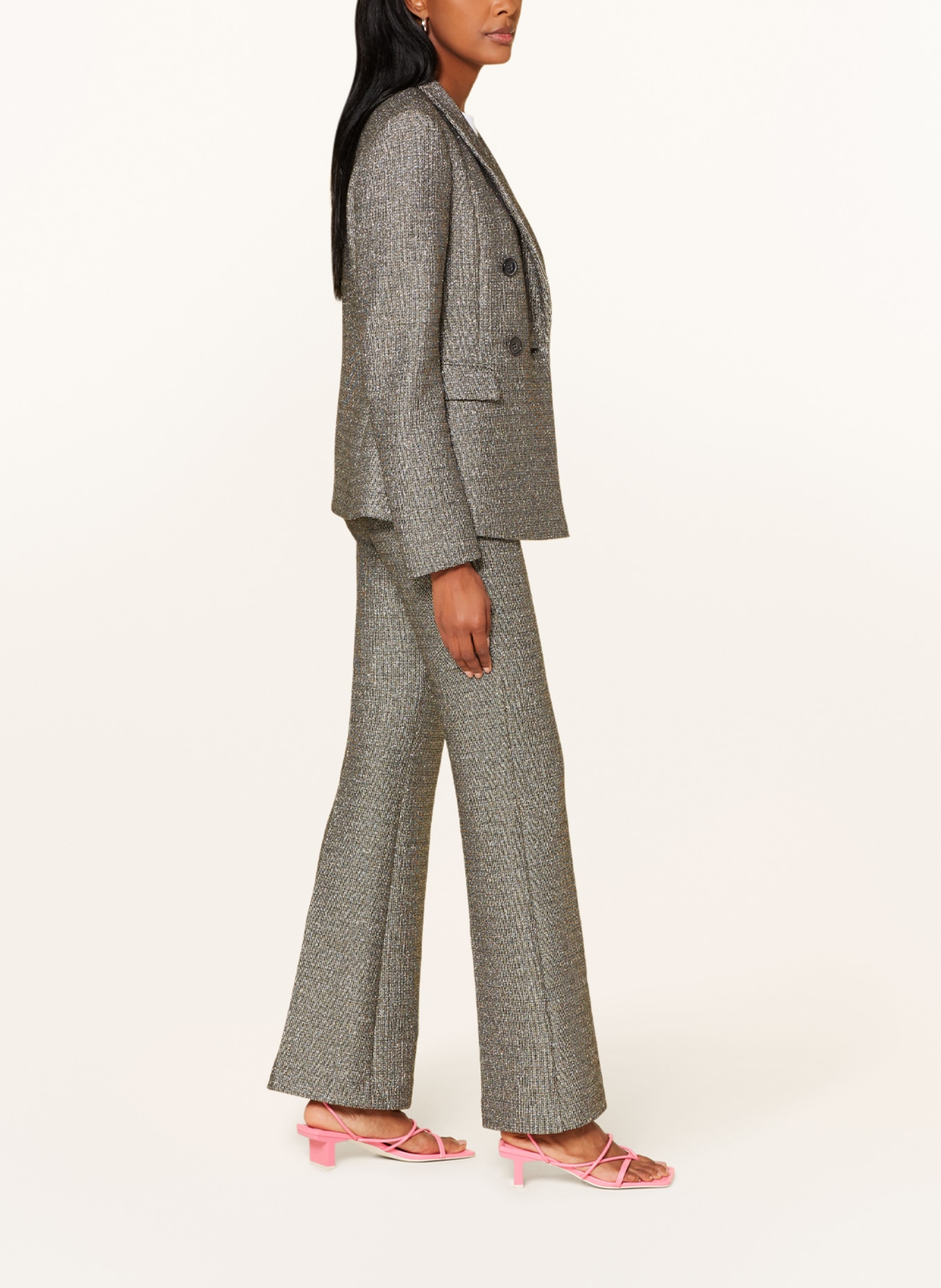 LUISA CERANO Trousers with glitter thread, Color: SILVER (Image 4)