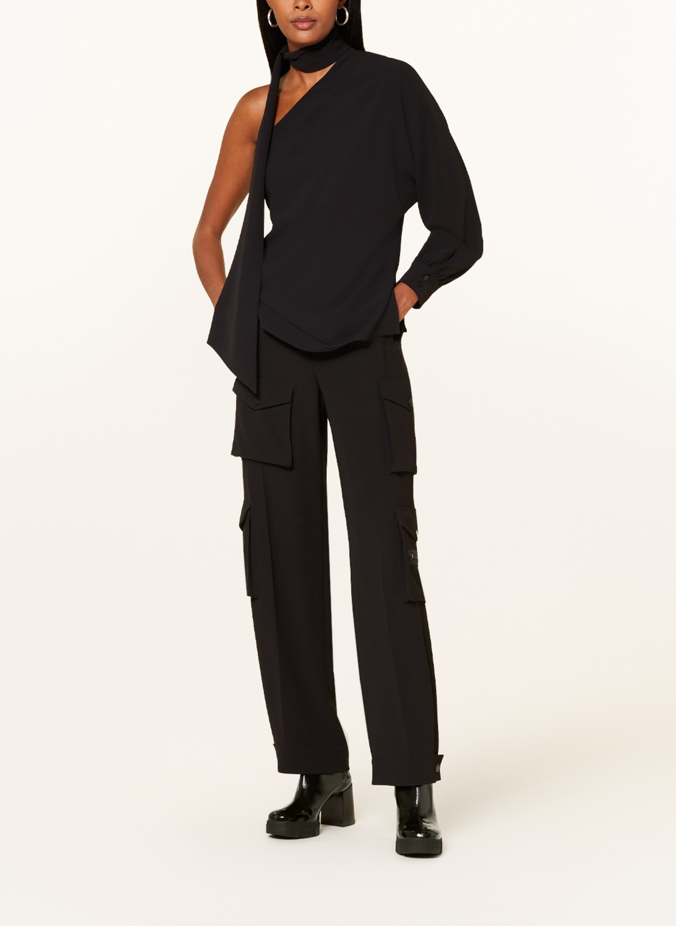 LUISA CERANO Bow-tie blouse, Color: BLACK (Image 2)
