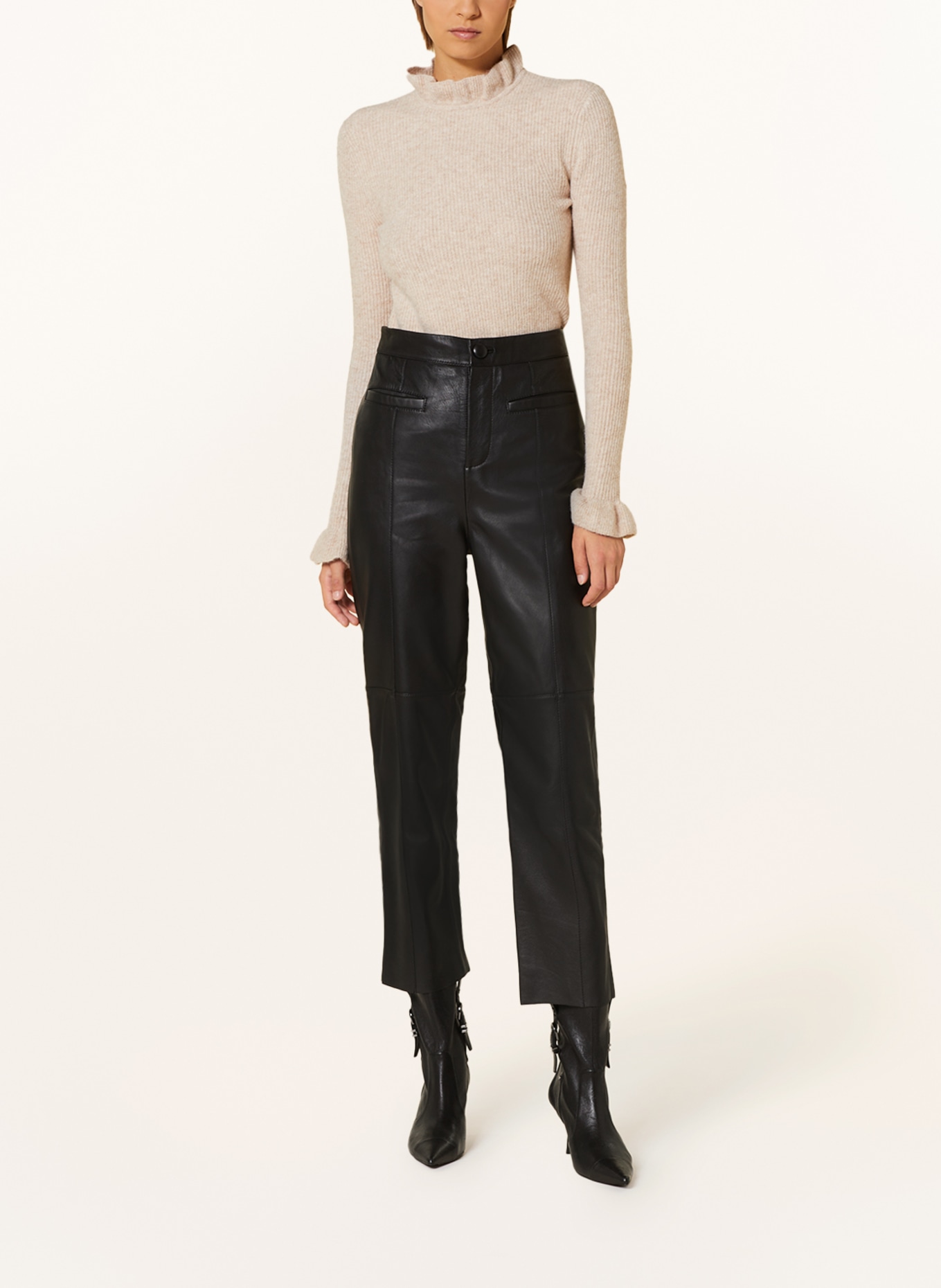 TED BAKER Leather trousers ENYYAA, Color: BLACK (Image 2)