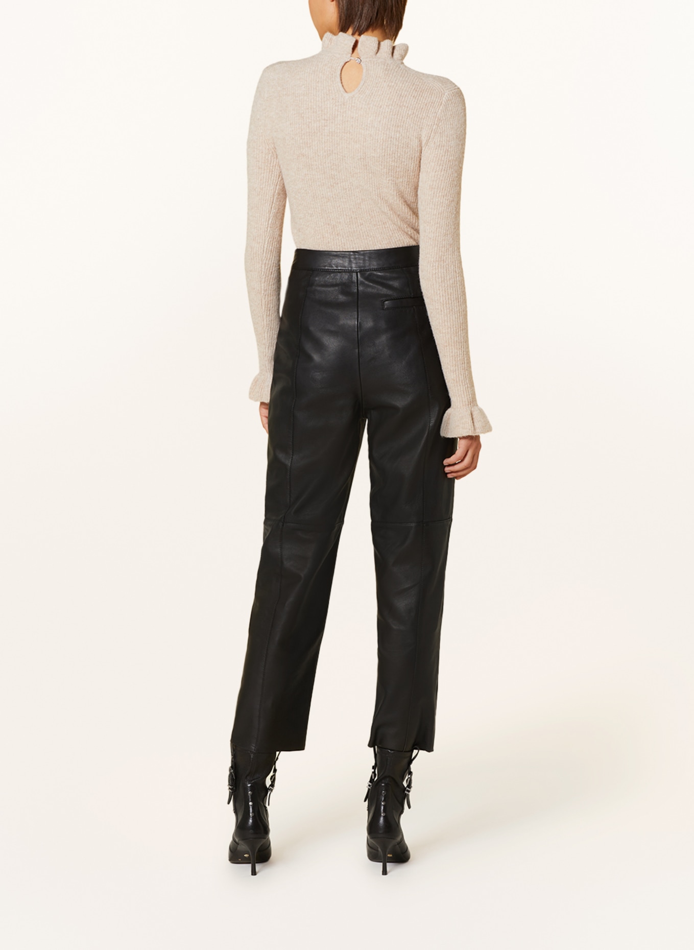 TED BAKER Leather trousers ENYYAA, Color: BLACK (Image 3)