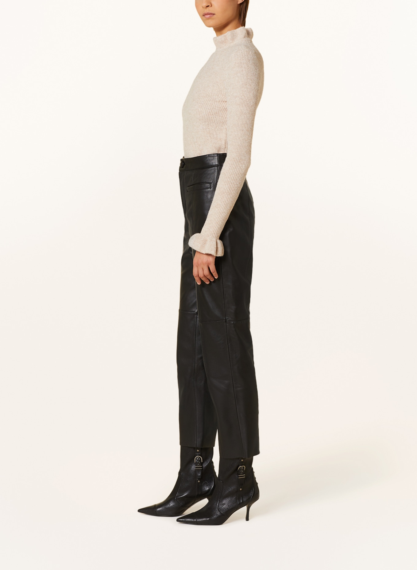 TED BAKER Leather trousers ENYYAA, Color: BLACK (Image 4)