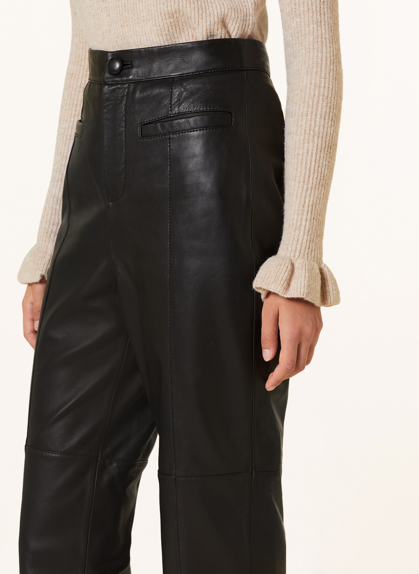 TED BAKER Leather trousers ENYYAA, Color: BLACK (Image 5)