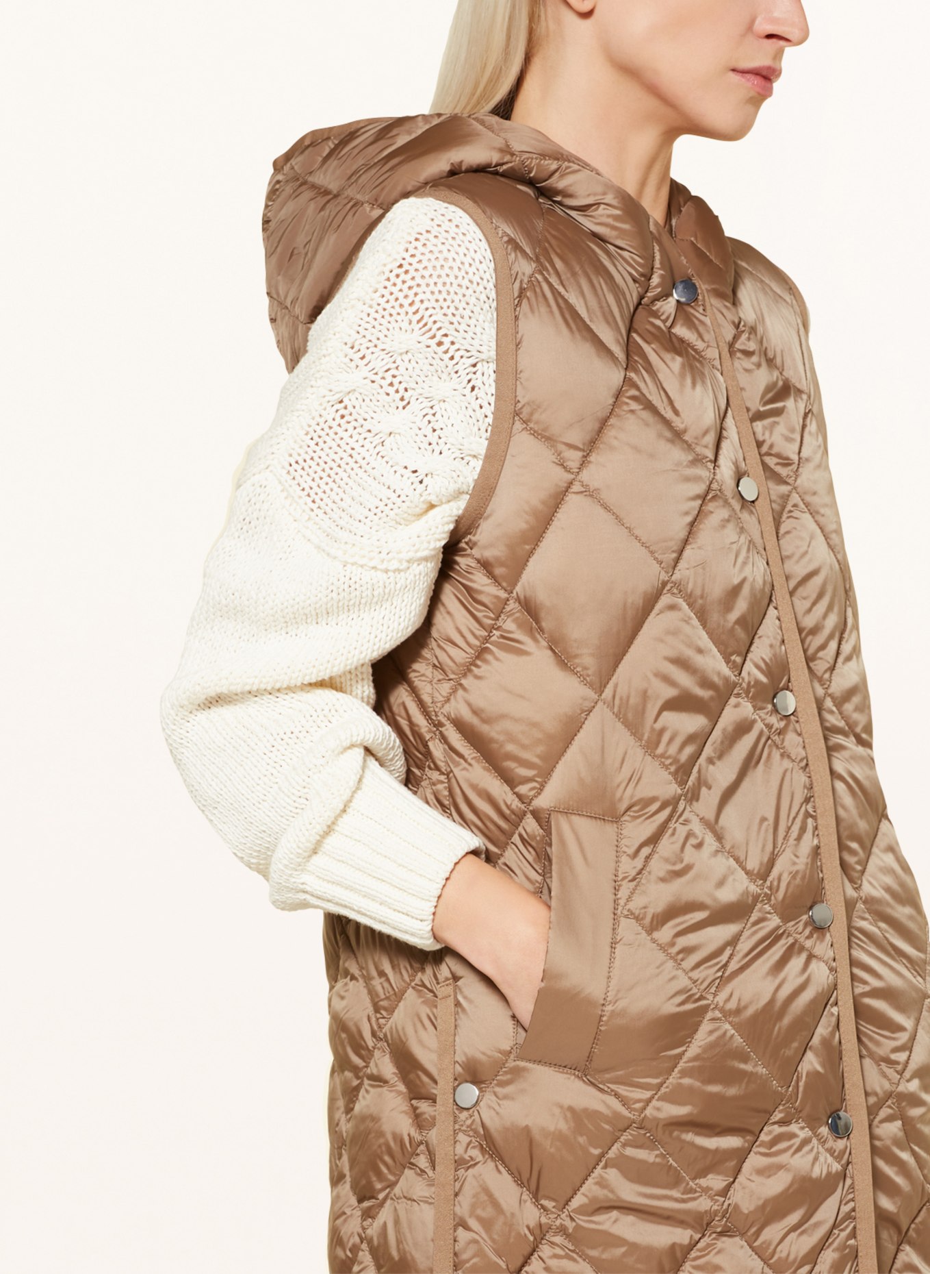 OPUS Quilted vest WIAMANT, Color: BROWN (Image 5)