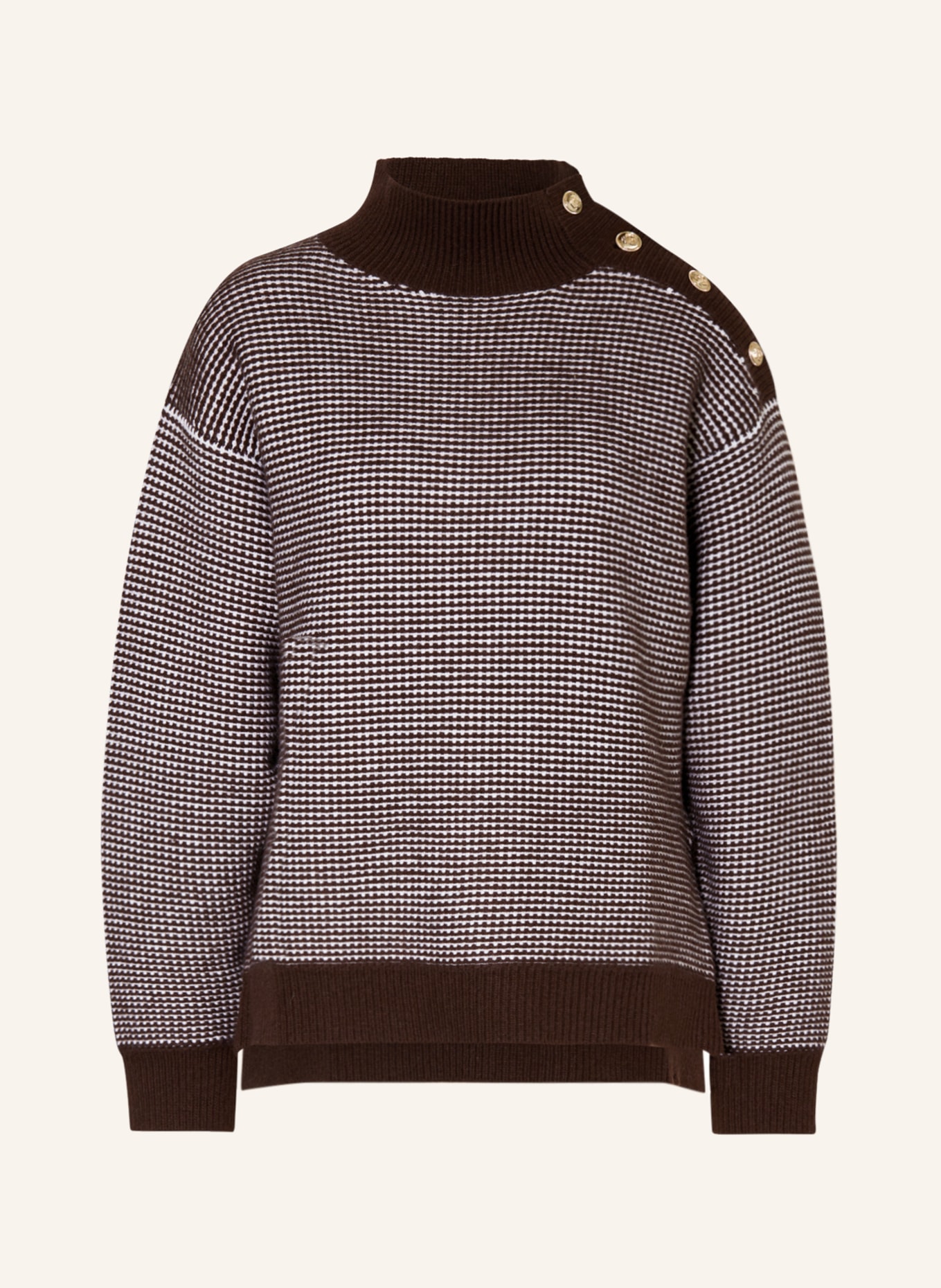 CLAUDIE PIERLOT Pullover, Farbe: DUNKELBRAUN/ CREME (Bild 1)