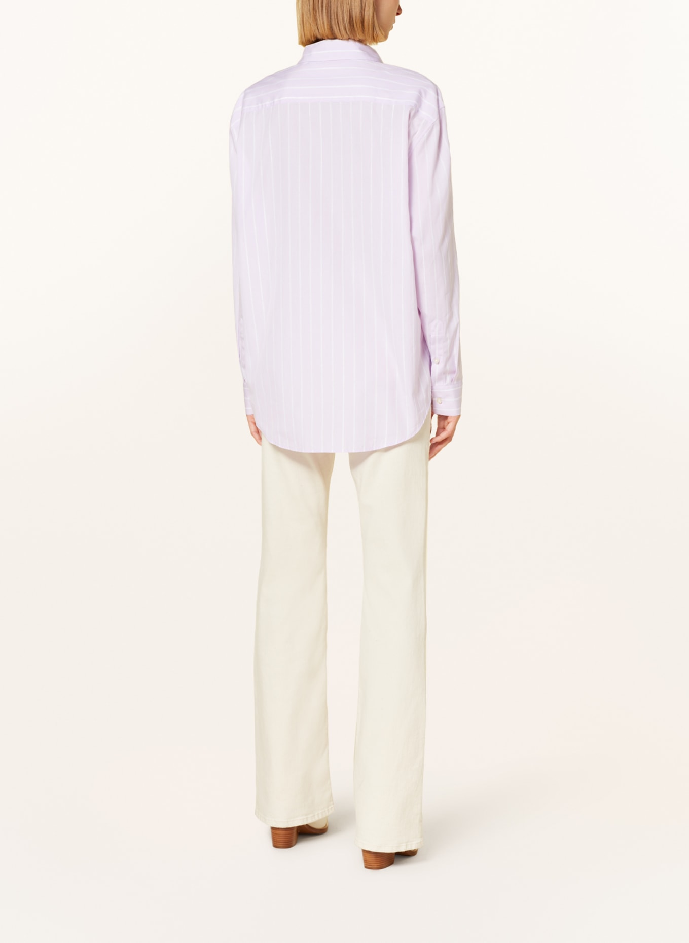 Soluzione Shirt blouse with glitter thread, Color: LIGHT PURPLE/ WHITE (Image 3)