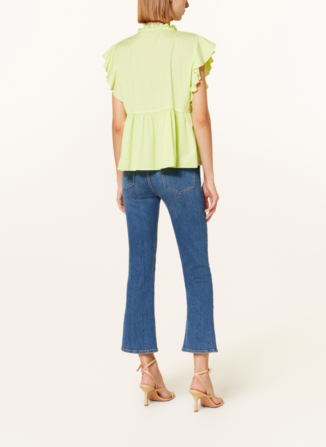 Soluzione Blouse top with frills, Color: LIGHT GREEN (Image 3)