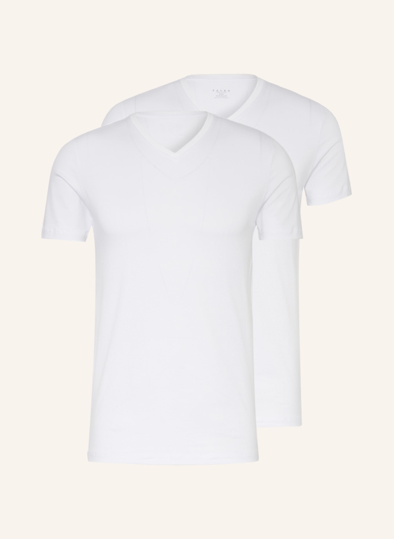FALKE 2-pack V-neck shirts DAILY COMFORT, Color: WHITE (Image 1)