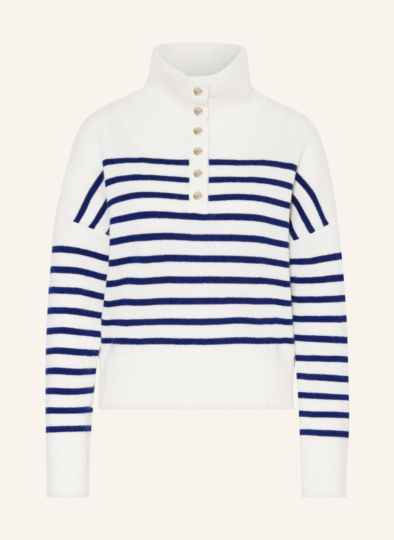 maje Cashmere-Pullover, Farbe: ECRU/ BLAU (Bild 1)