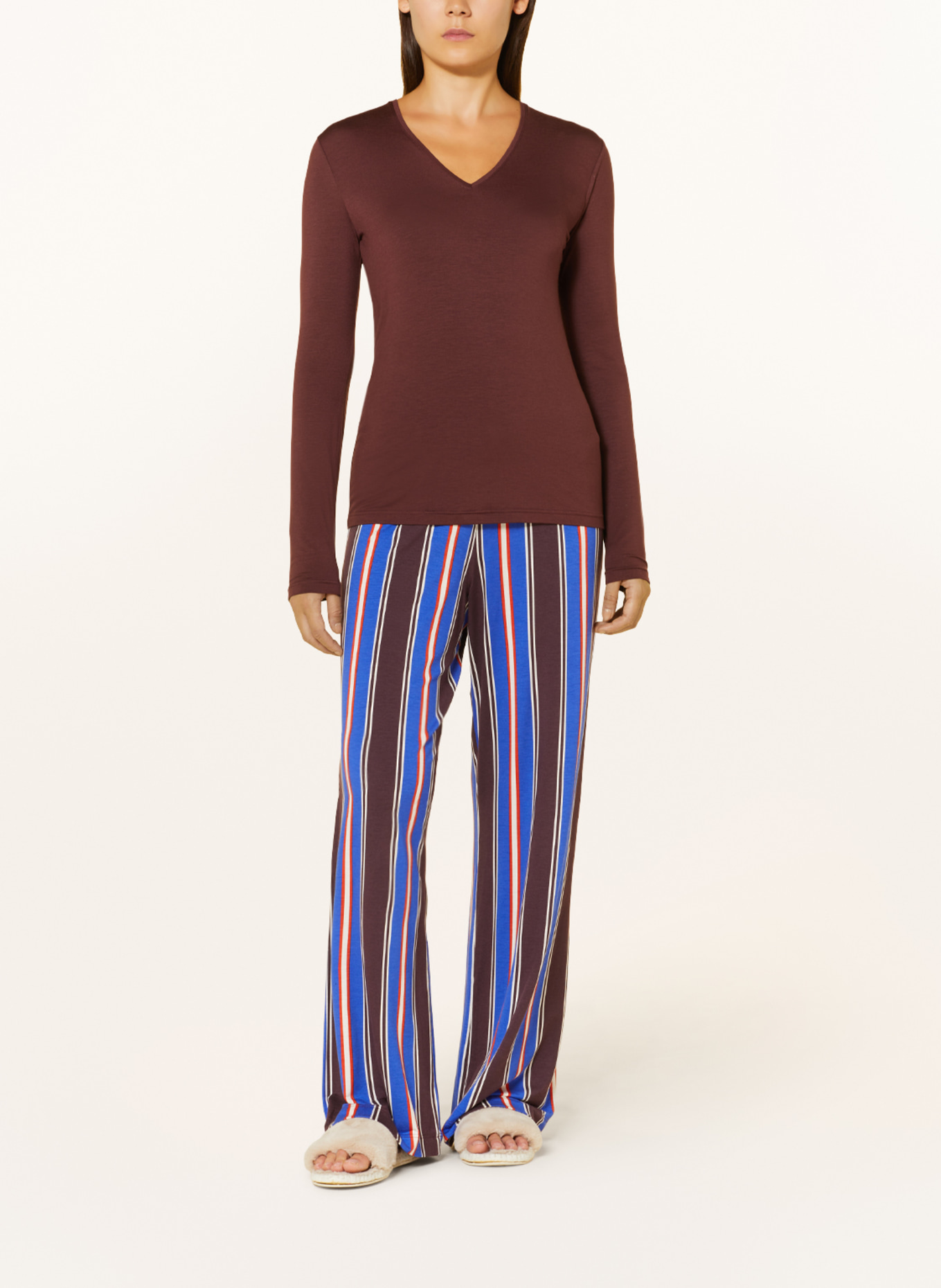 mey Pajama pants CHARLY series, Color: BLUE/ BROWN/ RED (Image 2)