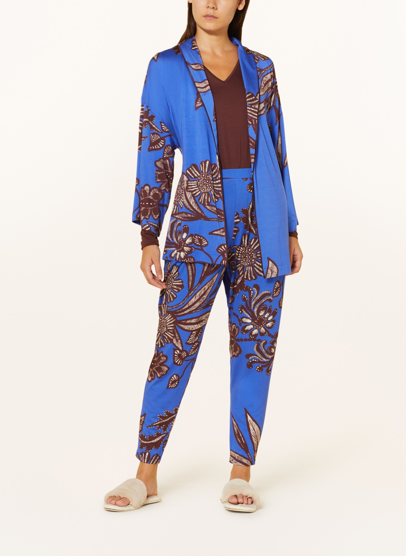 mey Pajama pants JOLEEN series, Color: BLUE/ BROWN/ ECRU (Image 2)