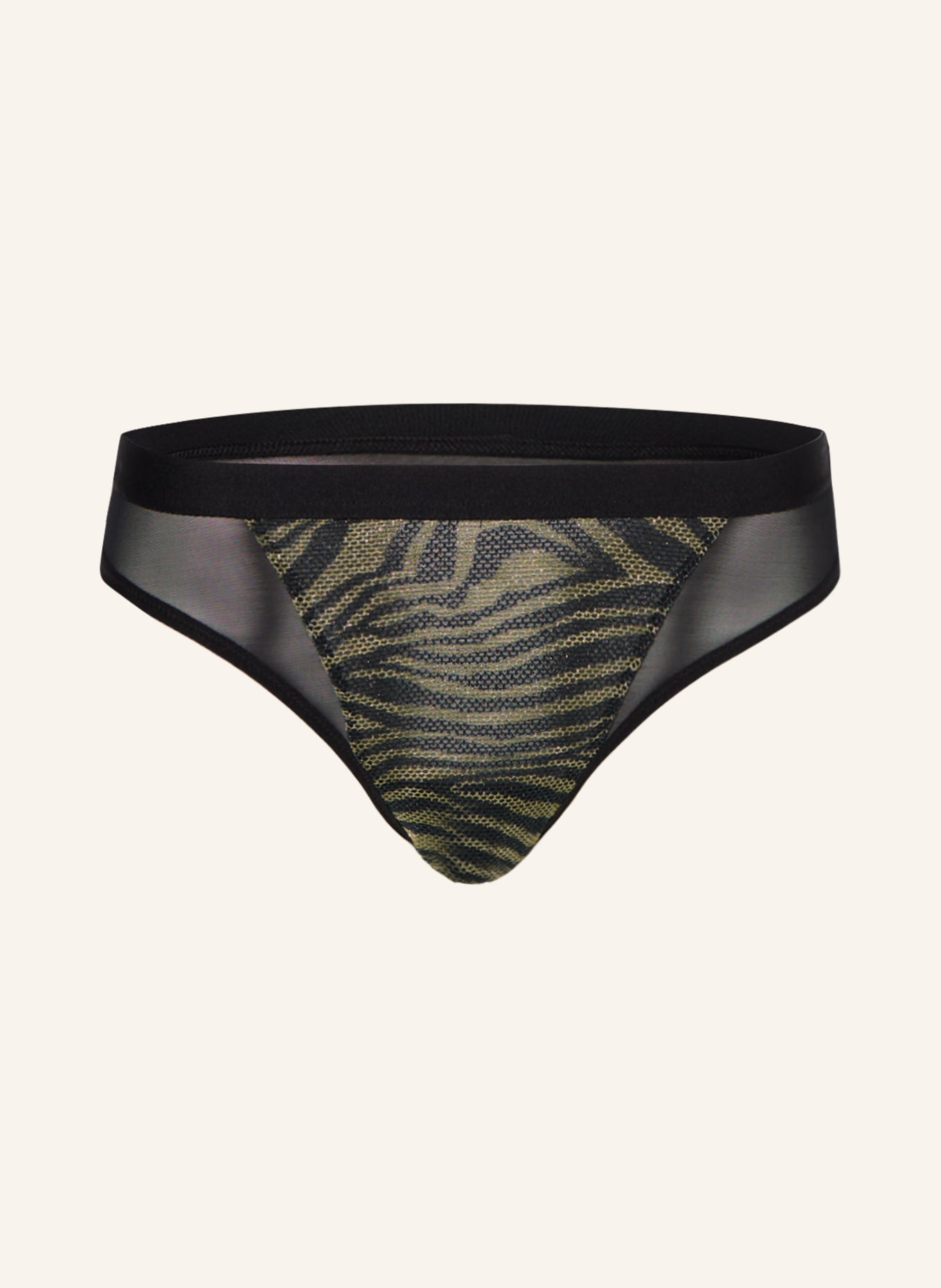 MARIE JO Thong SEOUL with glitter thread, Color: BLACK/ GOLD (Image 1)