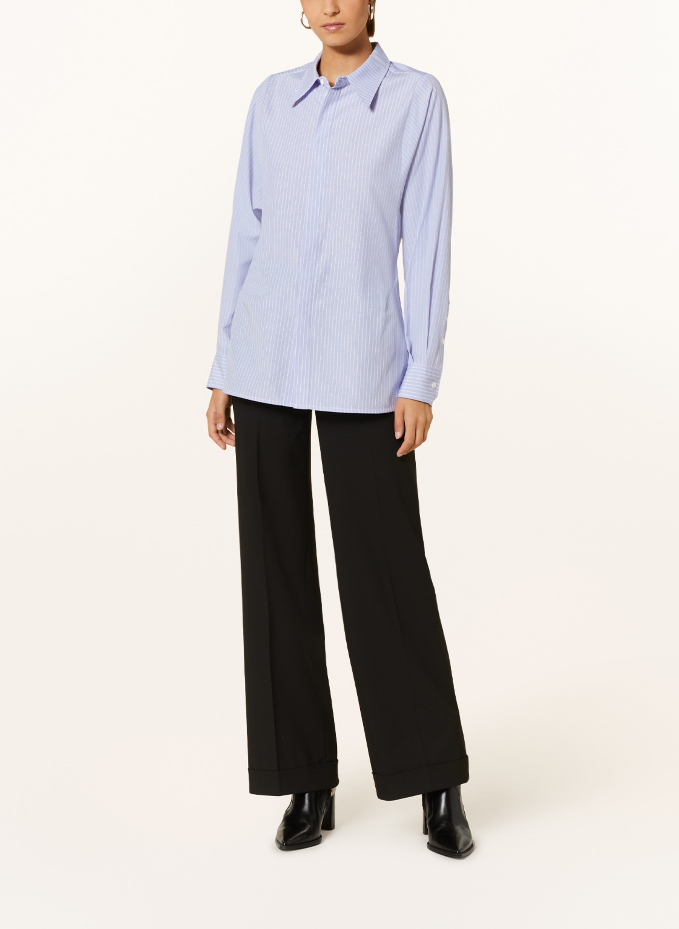 VANILIA Shirt blouse, Color: WHITE/ LIGHT BLUE (Image 2)