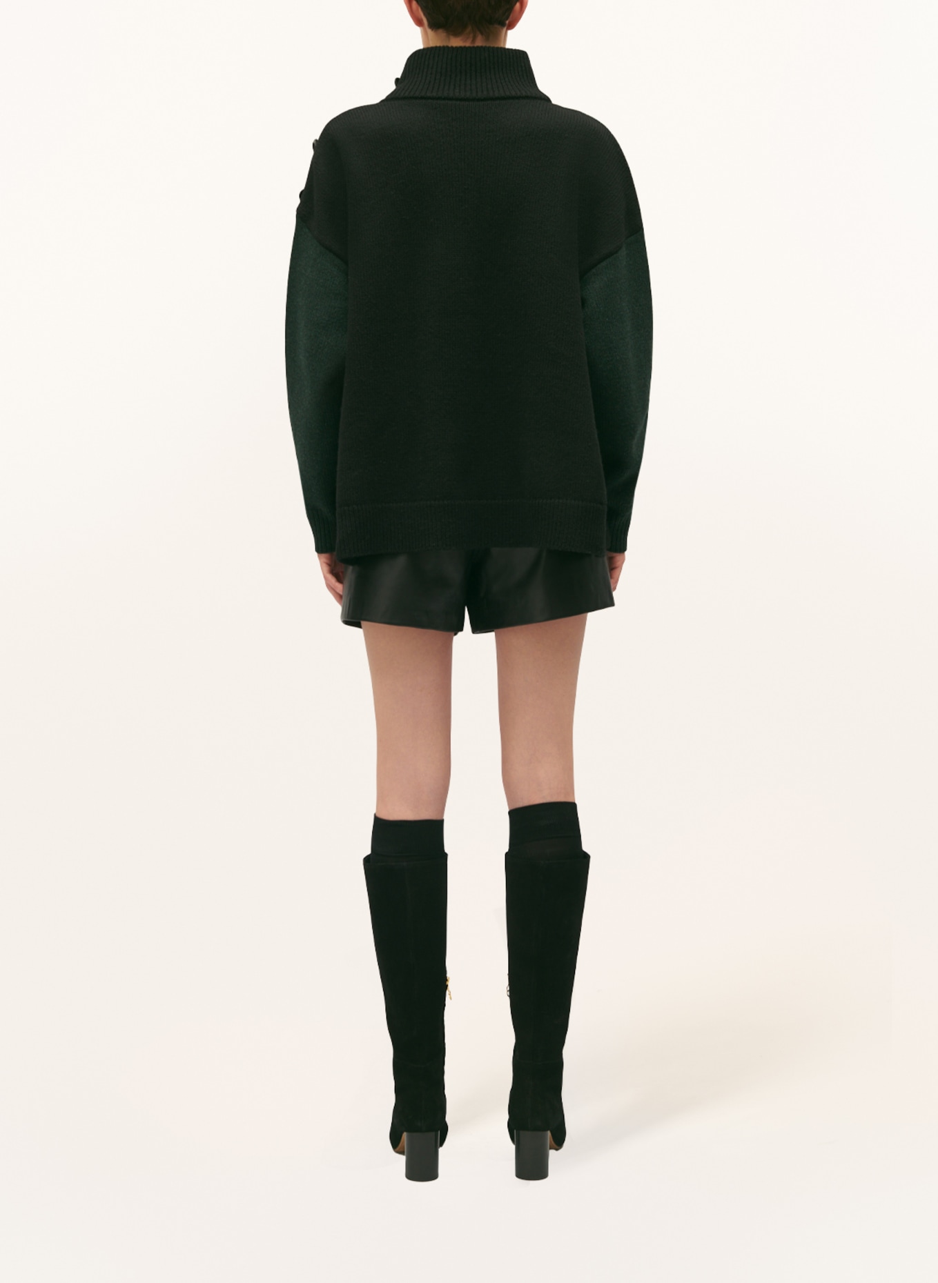 CLAUDIE PIERLOT Oversized-Pullover, Farbe: DUNKELGRÜN/ SCHWARZ (Bild 3)