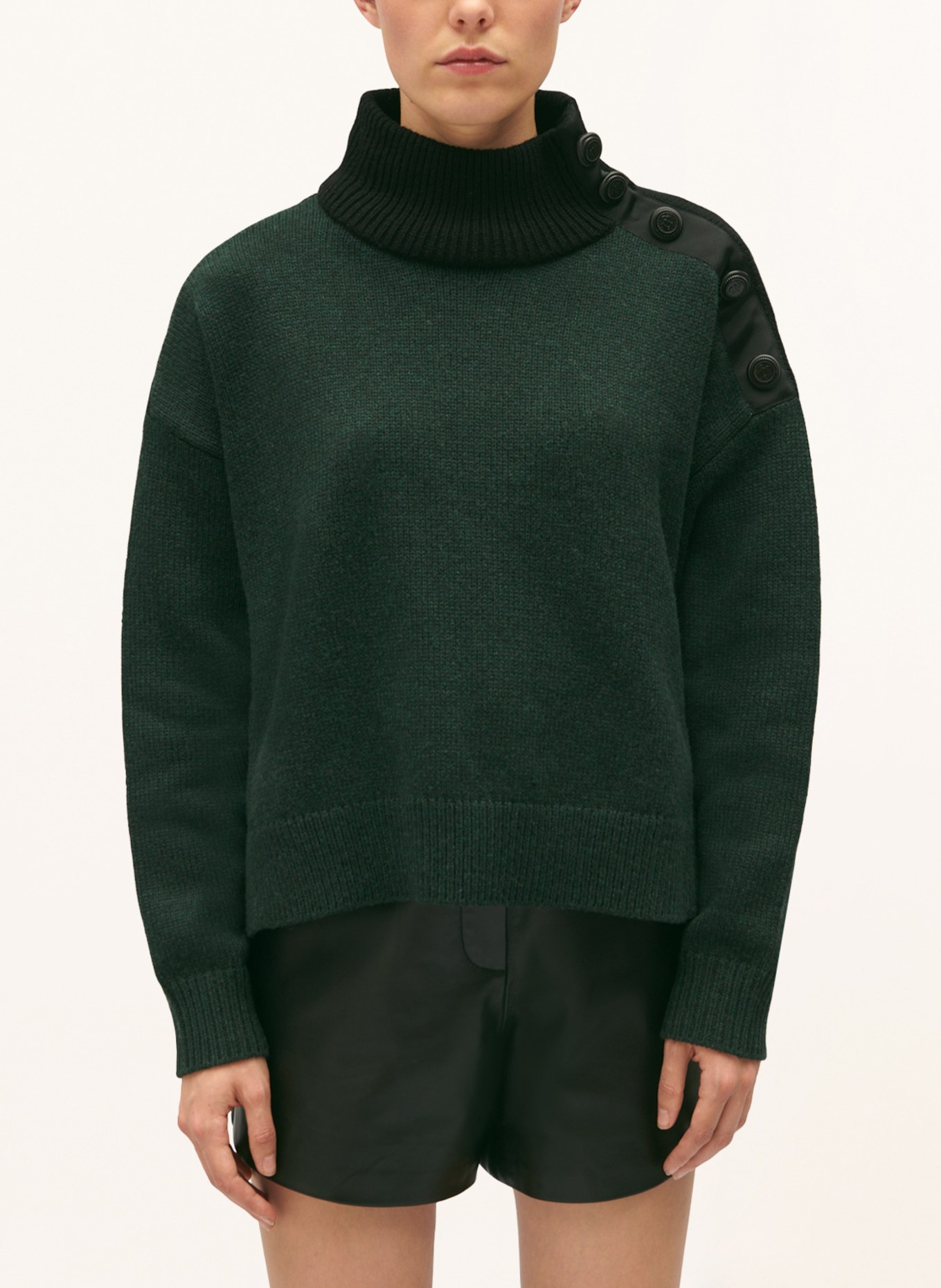 CLAUDIE PIERLOT Oversized-Pullover, Farbe: DUNKELGRÜN/ SCHWARZ (Bild 4)