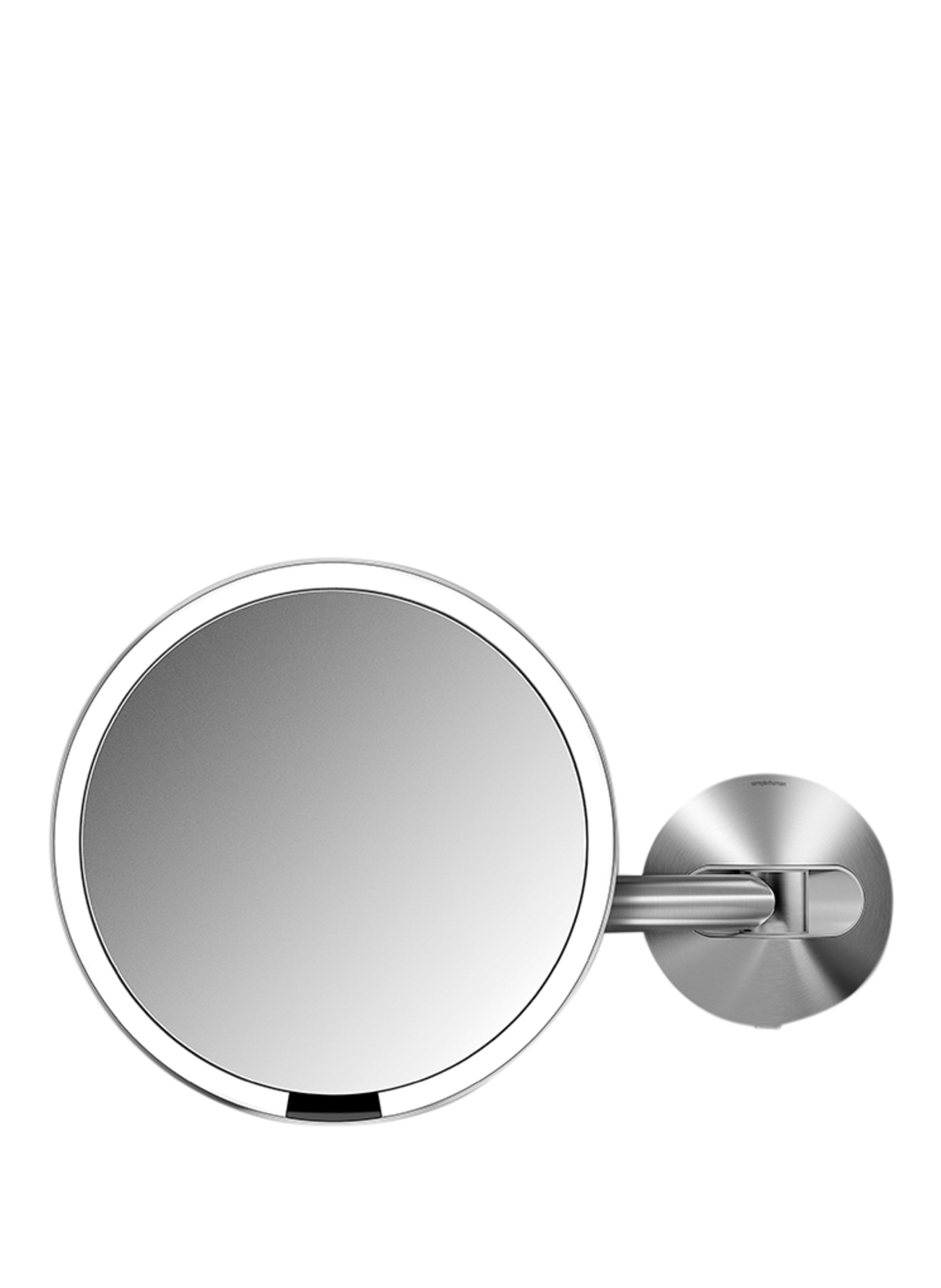 simplehuman VERDRAHTETER SENSORSPIEGEL MIT WANDHALTERUNG: GEBÜRSTETER EDELSTAHL