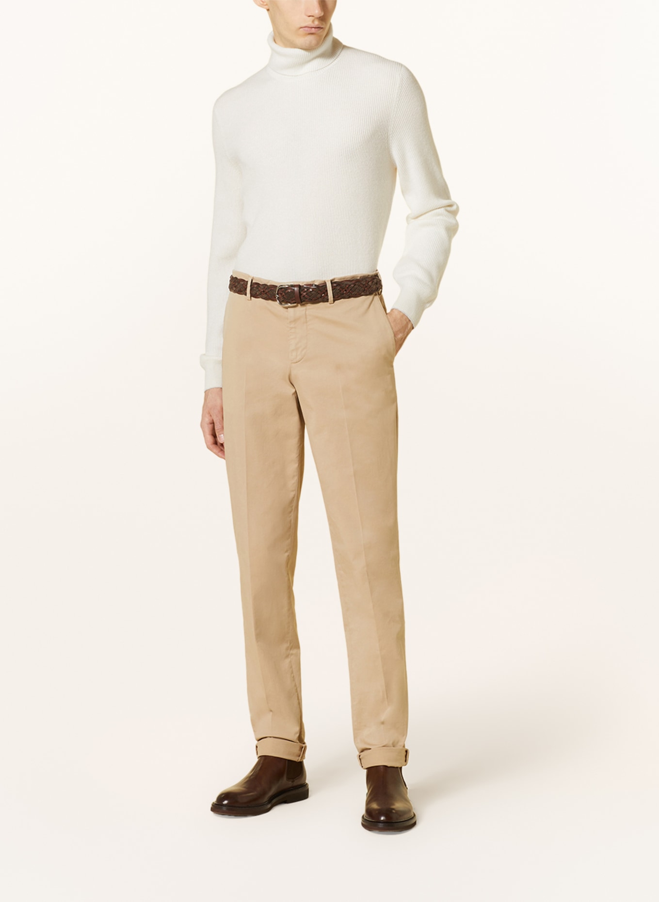 BRUNELLO CUCINELLI Turtleneck sweater in cashmere, Color: ECRU (Image 3)