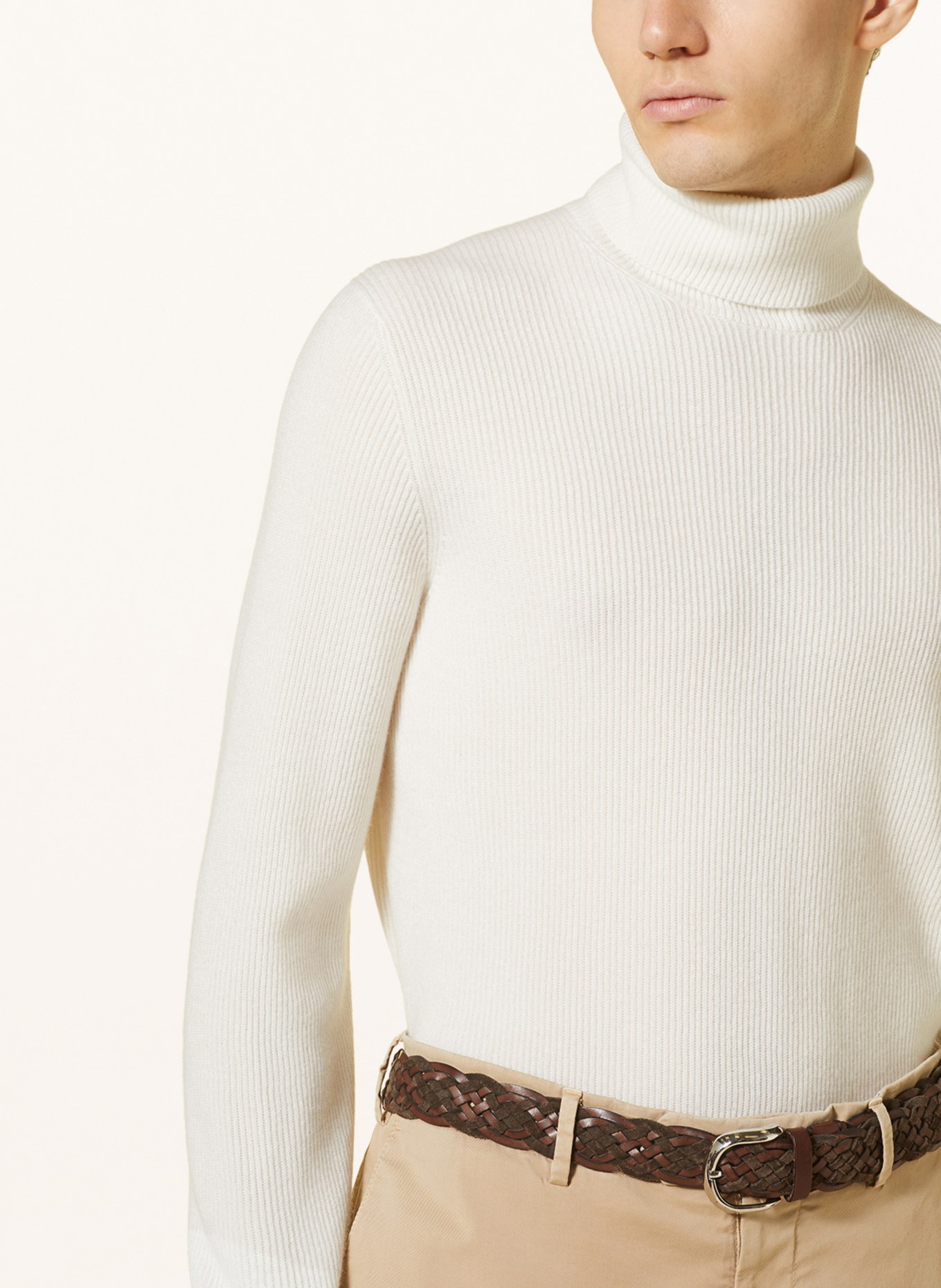 BRUNELLO CUCINELLI Turtleneck sweater in cashmere, Color: ECRU (Image 5)