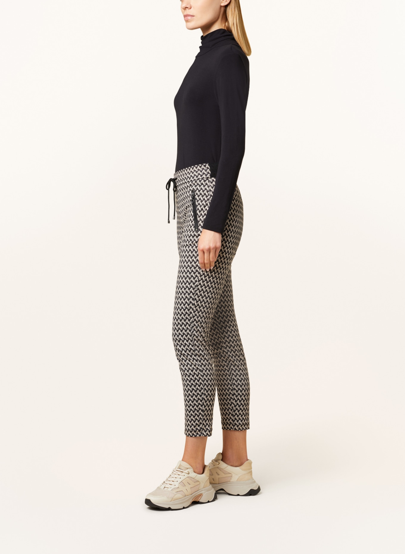 MAC Spodnie EASY SMART w stylu dresowym, Kolor: KREMOWY/ CZARNY/ CIEMNOZIELONY (Obrazek 4)