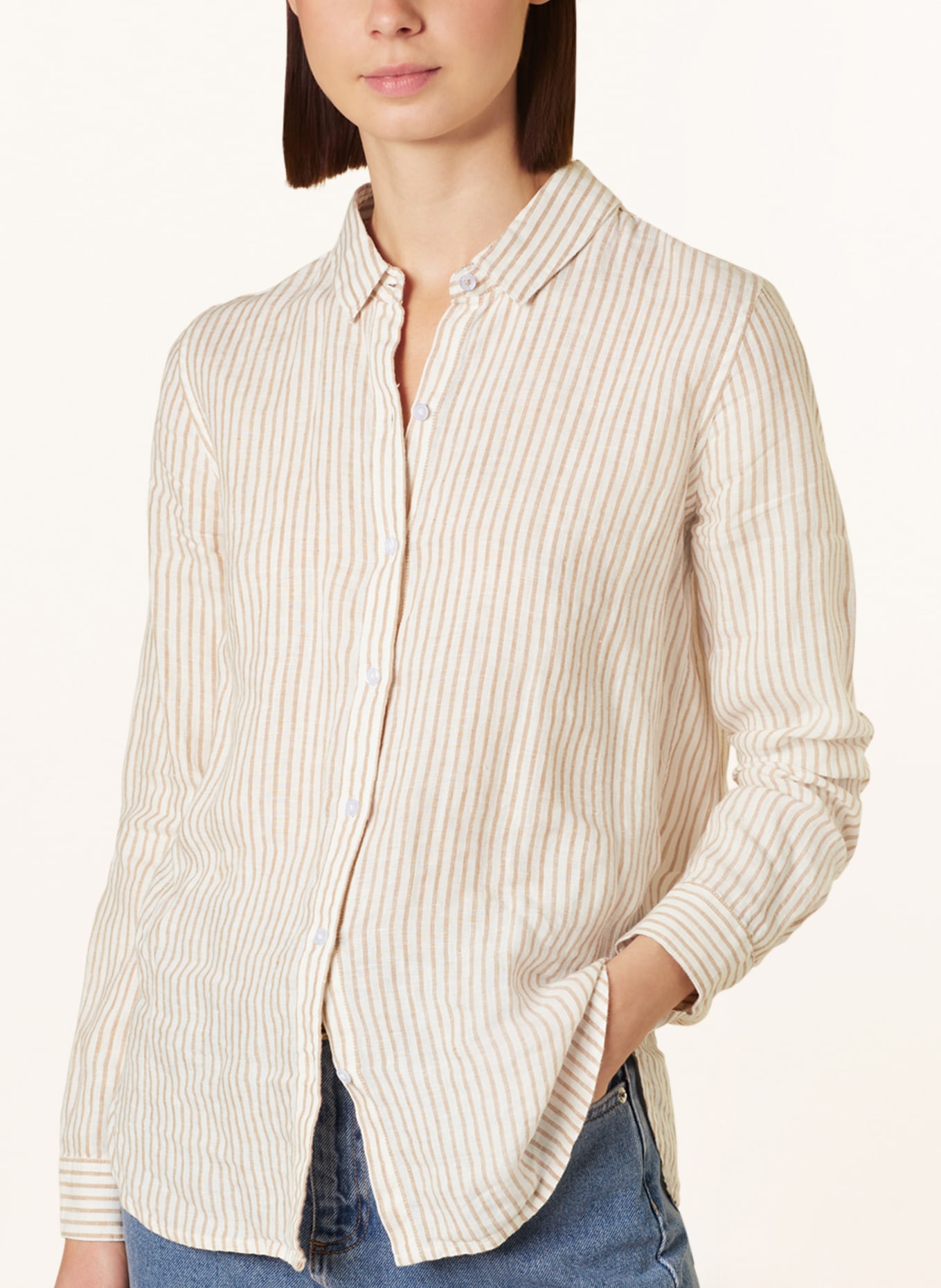 Barbour Shirt blouse MARINE made of linen, Color: CREAM/ BEIGE (Image 4)