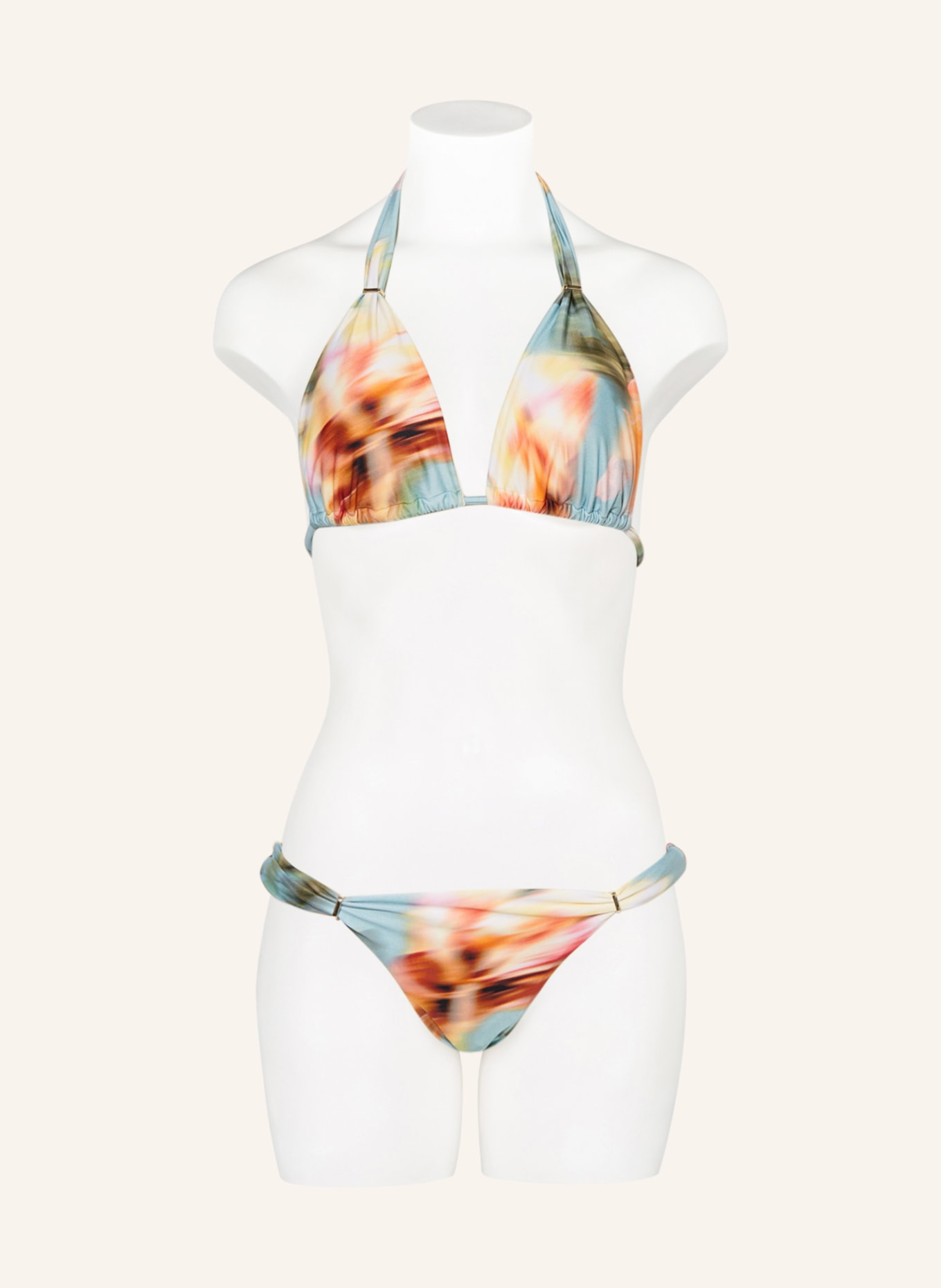 LENNY NIEMEYER Bikini trójkątne z ochroną UV 50+, Kolor: JASNONIEBIESKI/ ZIELONY/ POMARAŃCZOWY (Obrazek 2)
