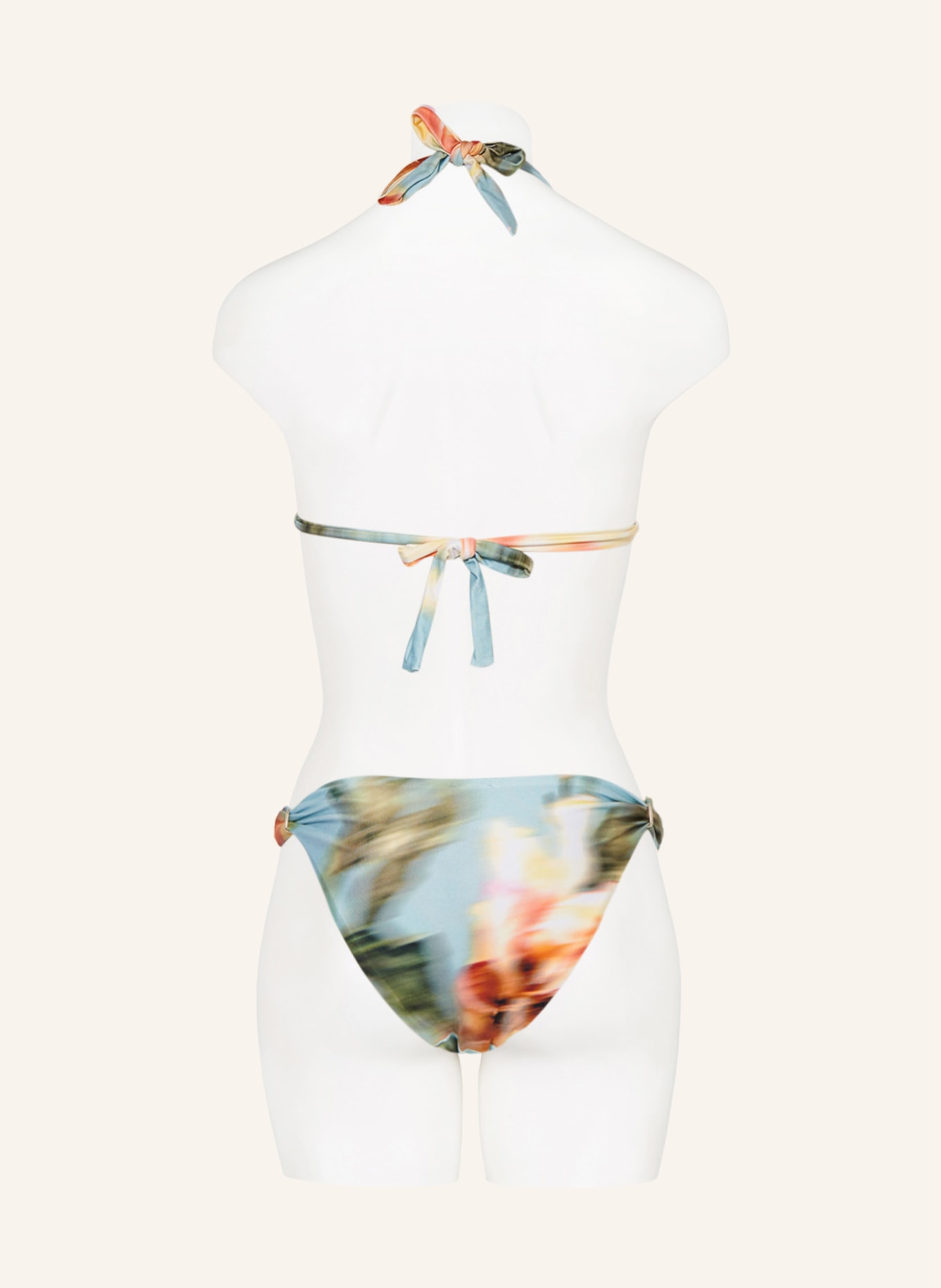 LENNY NIEMEYER Bikini trójkątne z ochroną UV 50+, Kolor: JASNONIEBIESKI/ ZIELONY/ POMARAŃCZOWY (Obrazek 3)