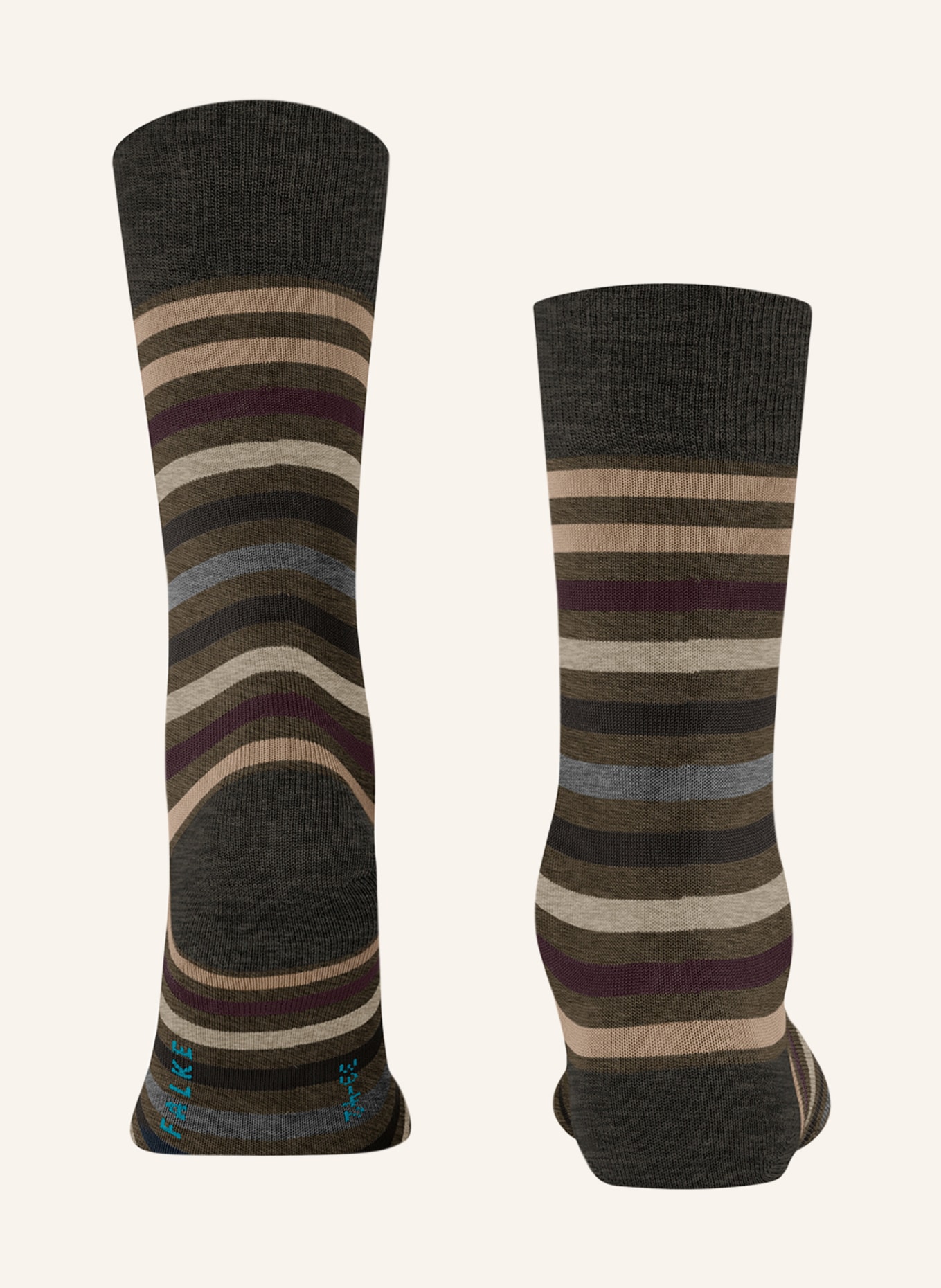 FALKE Ponožky TINTED STRIPE s příměsí merino vlny, Barva: 7464 beech (Obrázek 2)