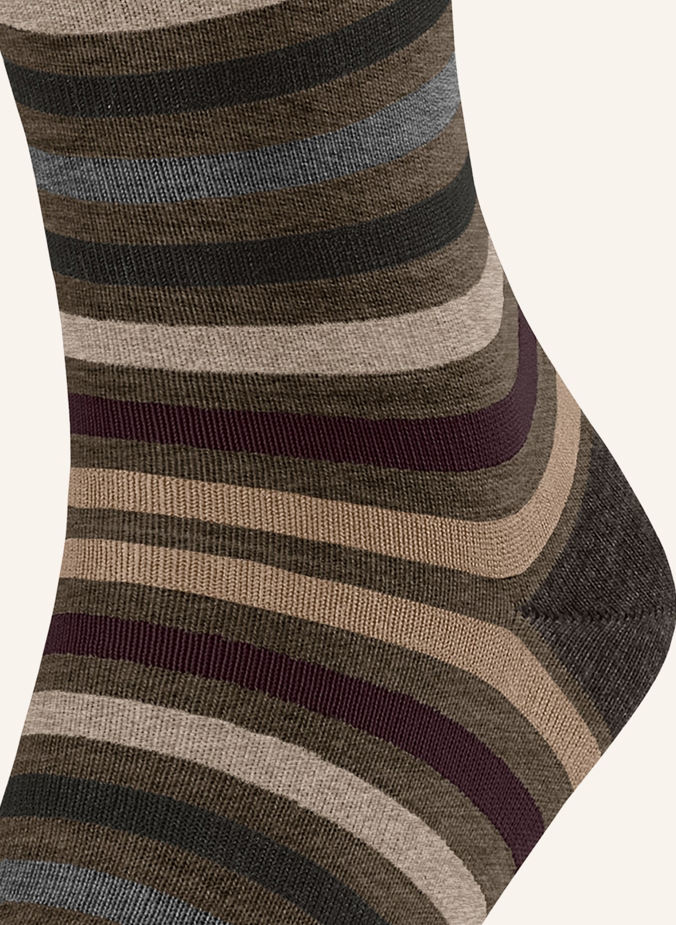 FALKE Socks TINTED STRIPE with merino wool, Color: 7464 beech (Image 3)