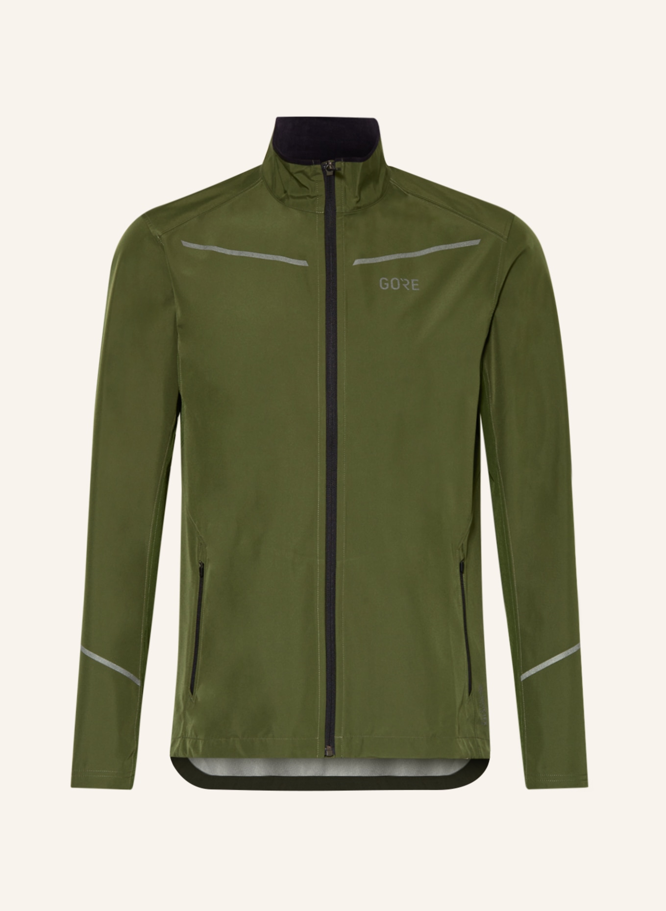 GORE RUNNING WEAR Running jacket R3 GORE® WINDSTOPPER® CLASSIC, Color: OLIVE (Image 1)