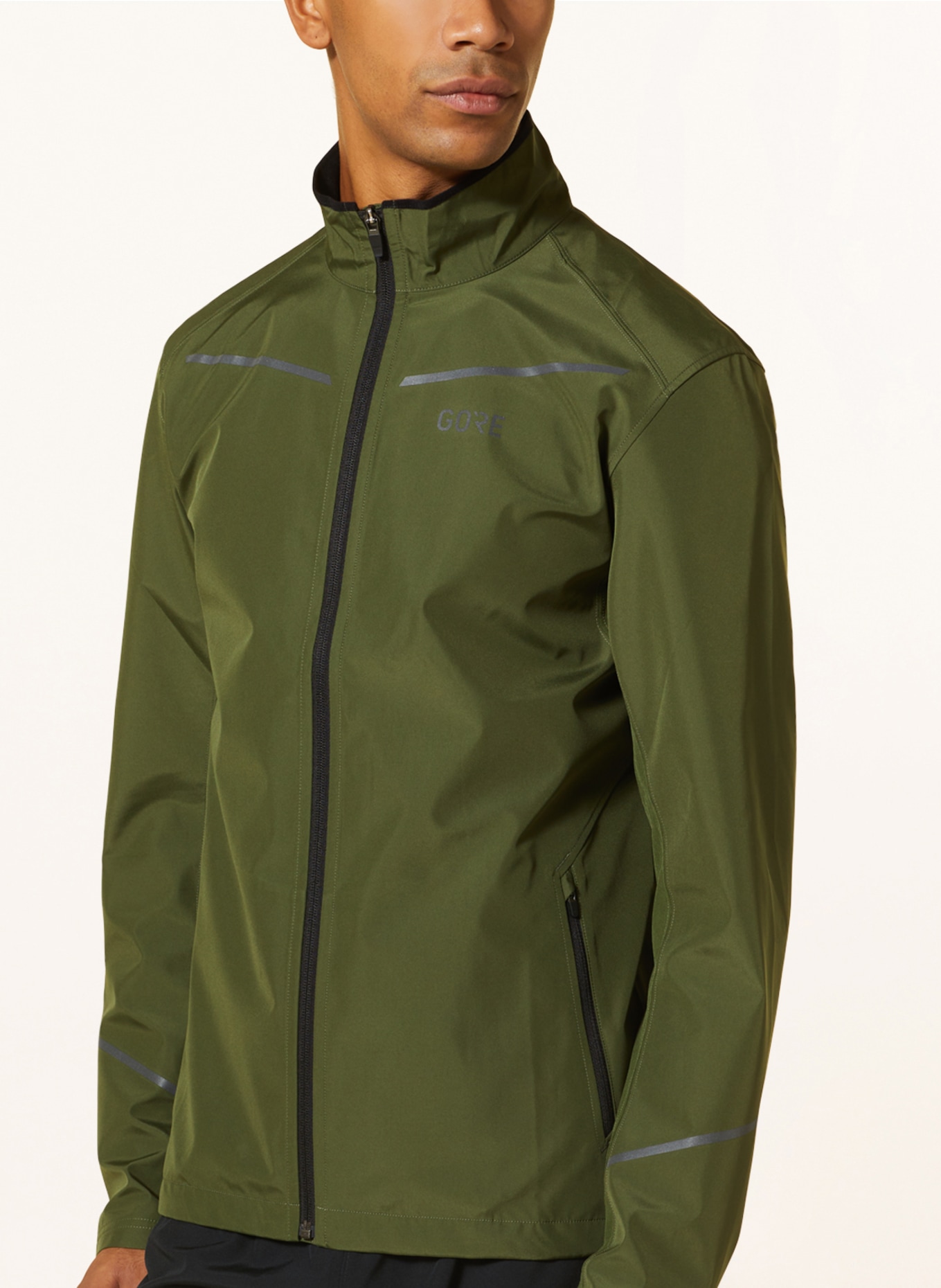 GORE RUNNING WEAR Running jacket R3 GORE® WINDSTOPPER® CLASSIC, Color: OLIVE (Image 4)