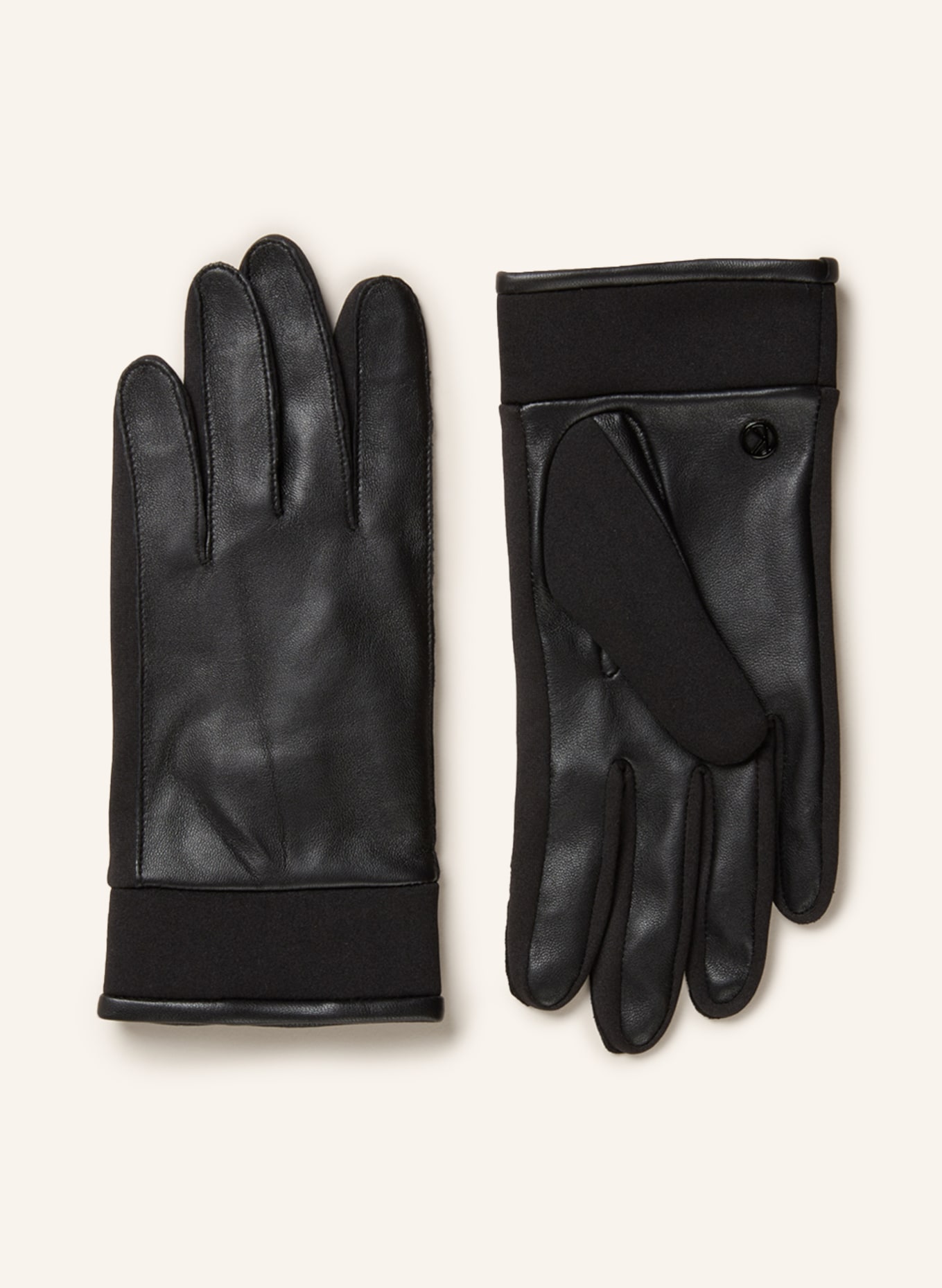 KESSLER Leather gloves, Color: BLACK (Image 1)