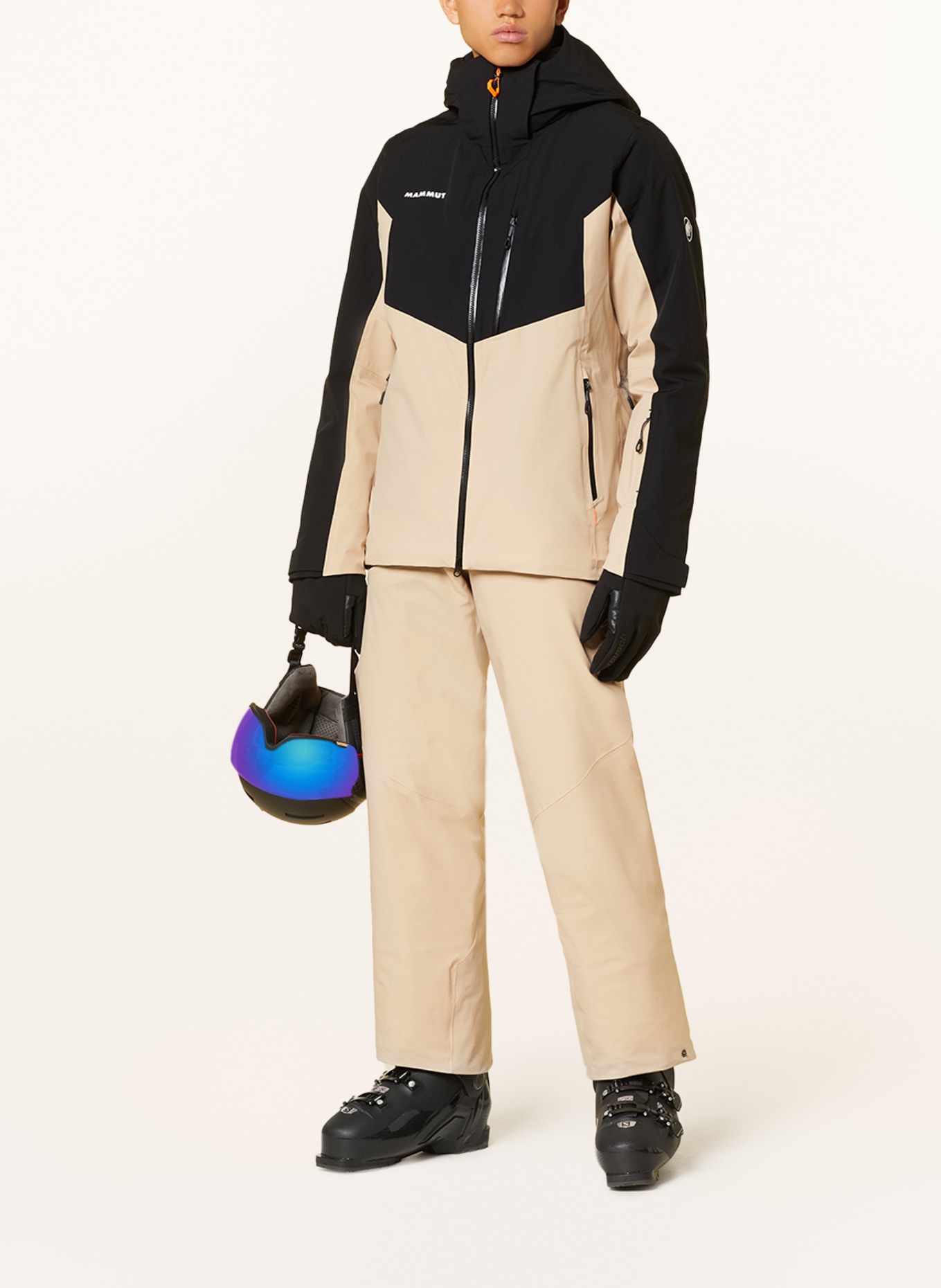 MAMMUT Ski jacket STONEY HS THERMO, Color: BLACK/ CREAM (Image 2)