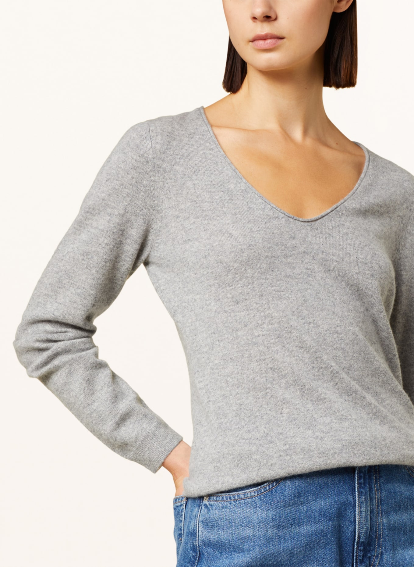 REPEAT Cashmere-Pullover: HELLGRAU
