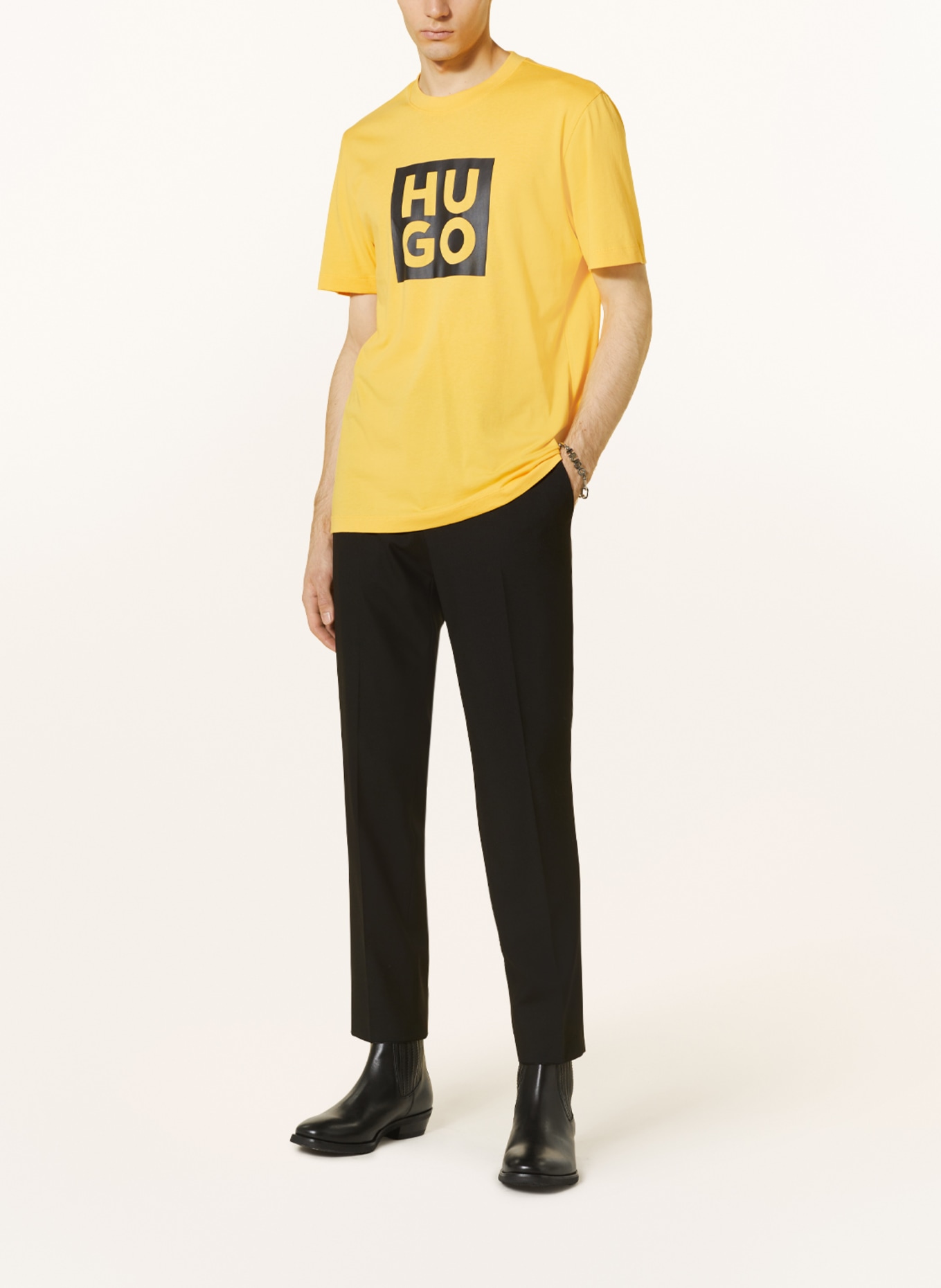 HUGO T-shirt DALTOR, Color: DARK YELLOW (Image 2)