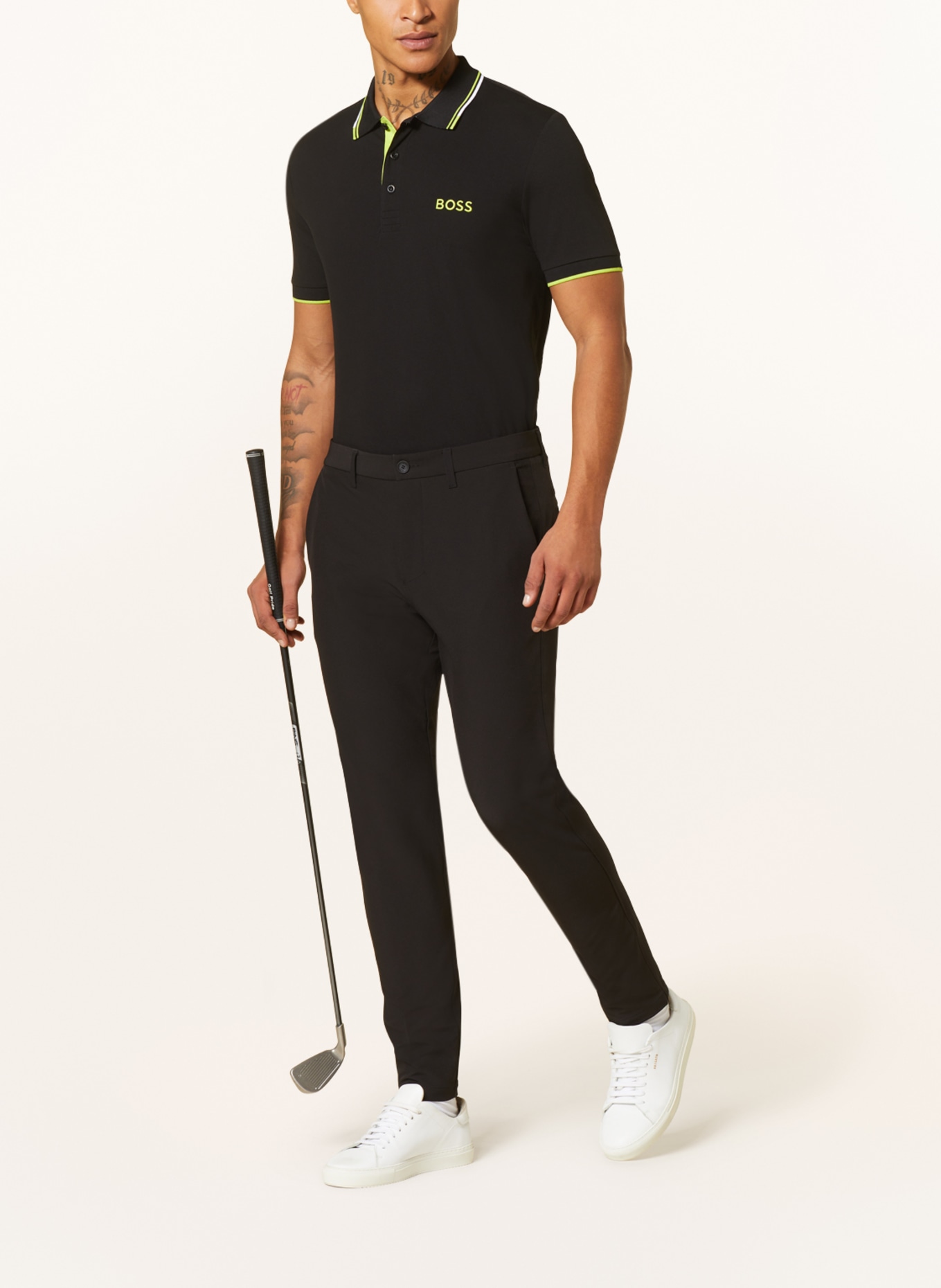 BOSS Functional polo short PADDY regular fit, Color: BLACK (Image 2)