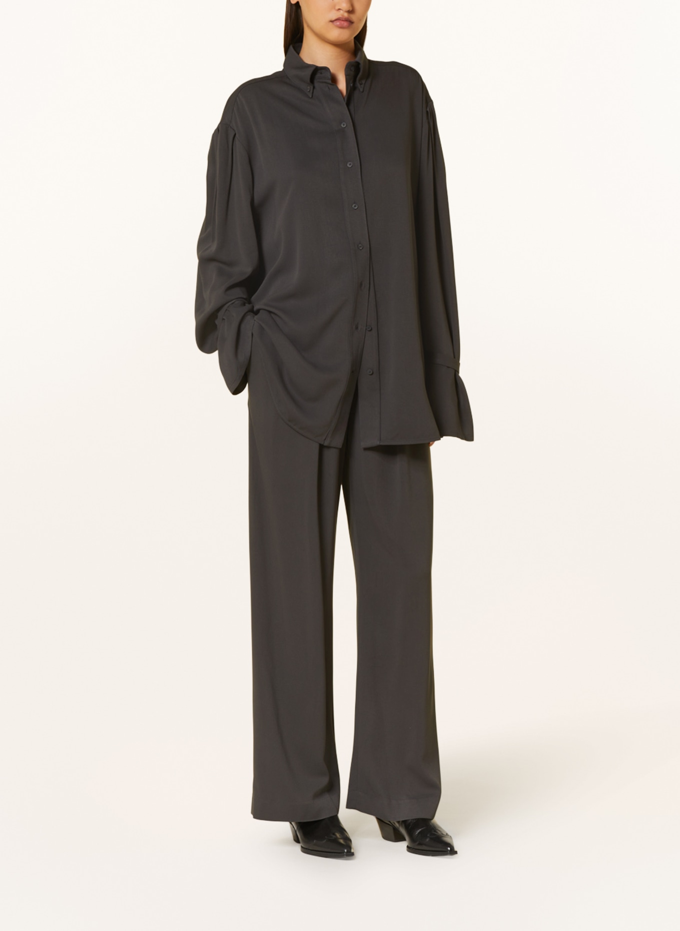 black palms Shirt blouse FELICIA, Color: DARK GRAY (Image 2)