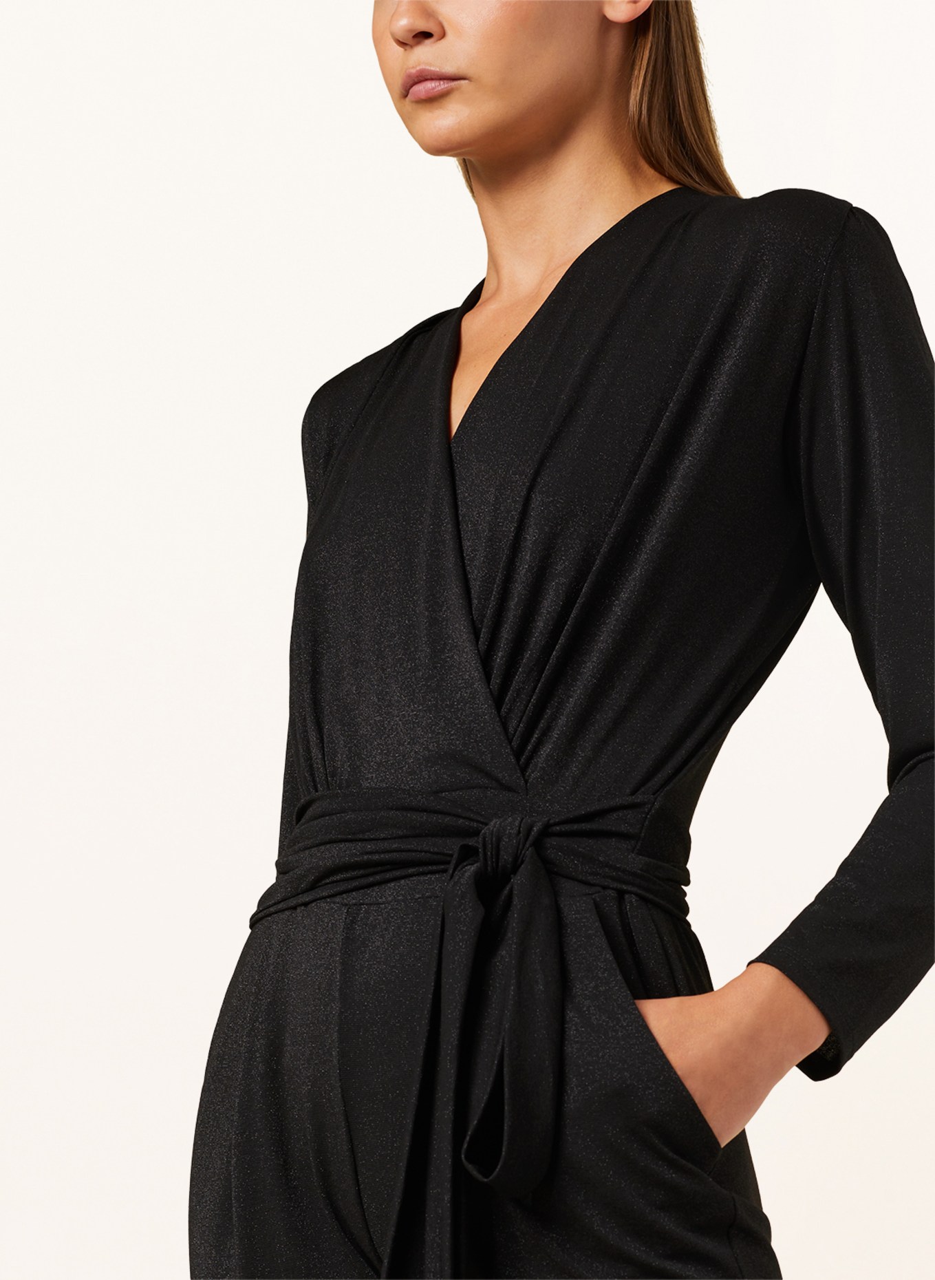 marivie Jersey jumpsuit NEVER EVER! with 3/4 sleeve, Color: BLACK (Image 4)