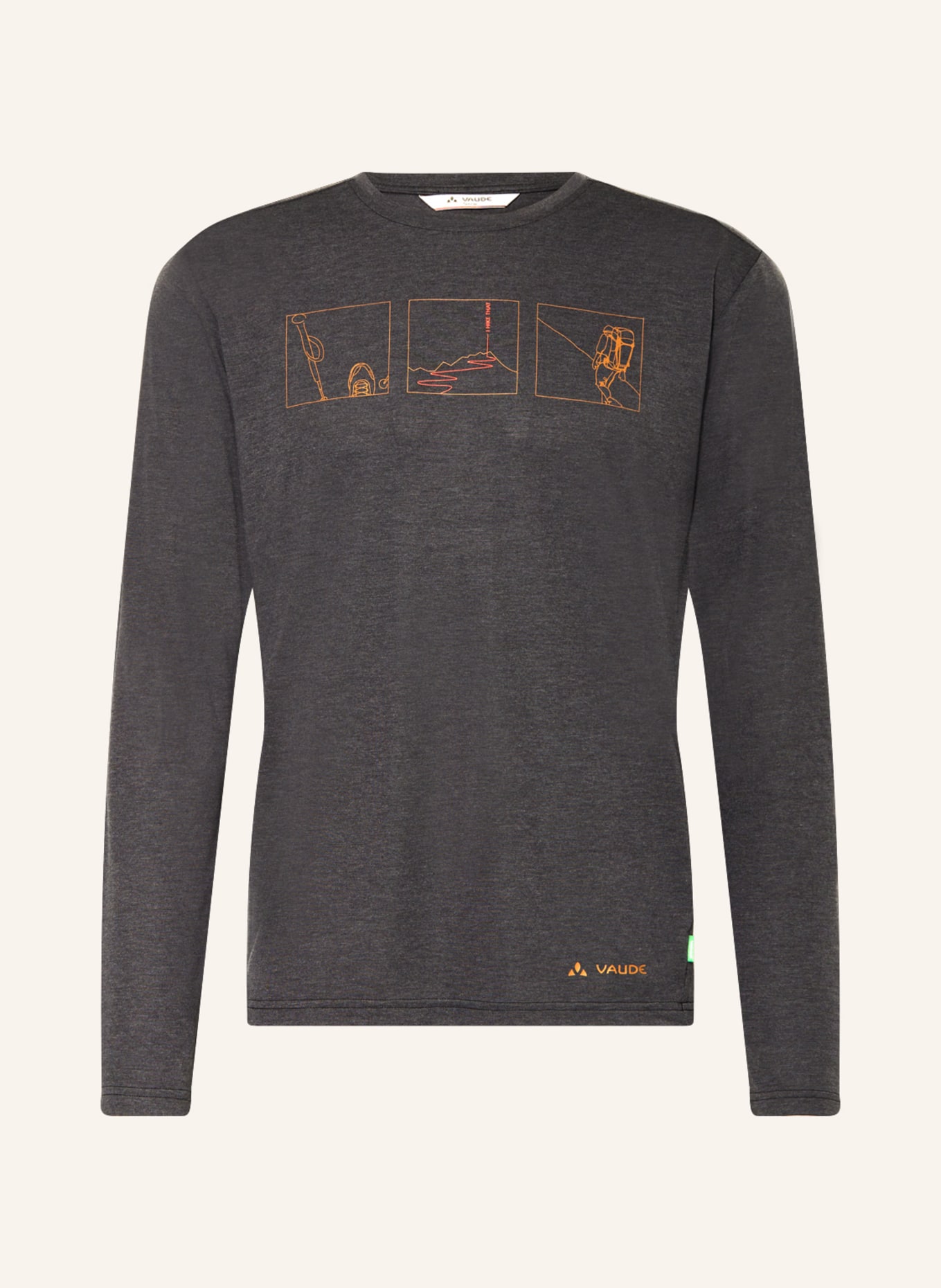 VAUDE Long sleeve shirt ROSEMOOR III, Color: DARK GRAY/ ORANGE (Image 1)