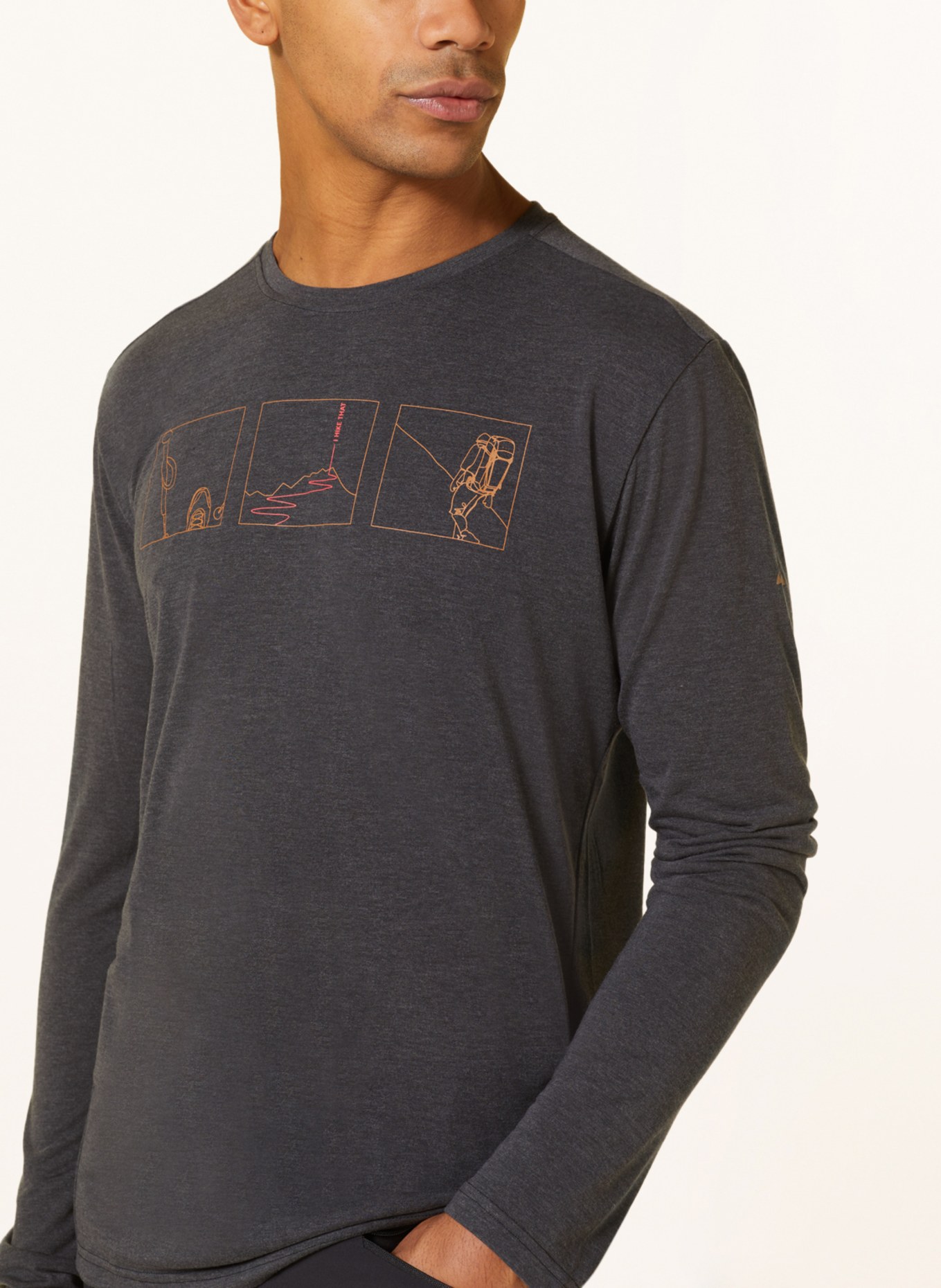 VAUDE Long sleeve shirt ROSEMOOR III, Color: DARK GRAY/ ORANGE (Image 4)