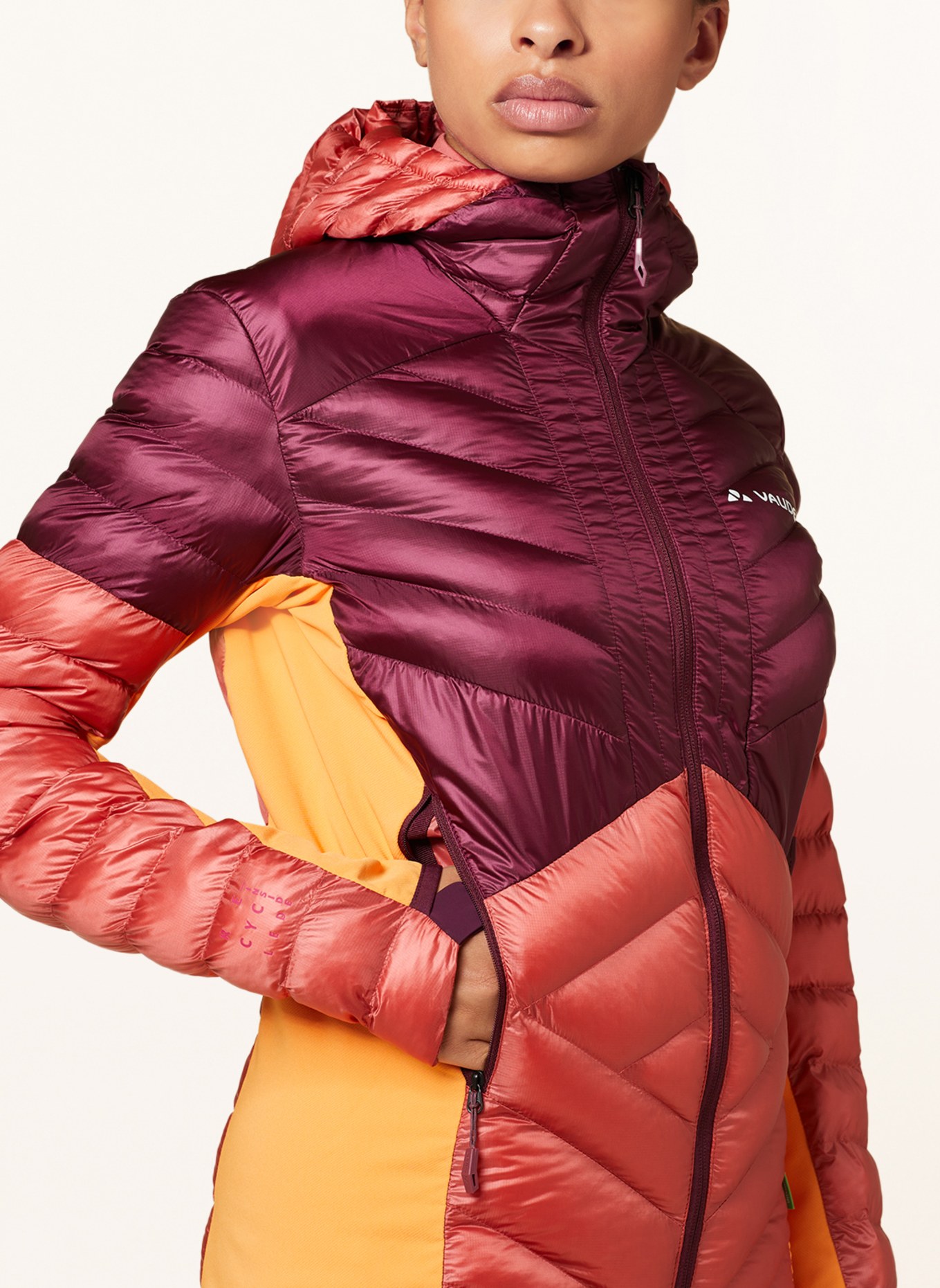 VAUDE Hybrid quilted jacket SESVENNA, Color: DARK RED/ SALMON/ ORANGE (Image 5)