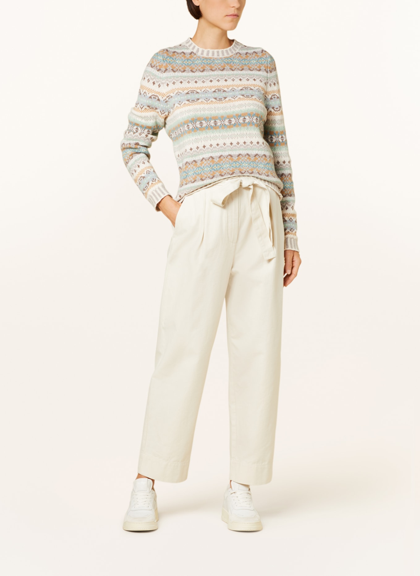 ERIBÉ Sweater, Color: ECRU/ GRAY/ MINT (Image 2)